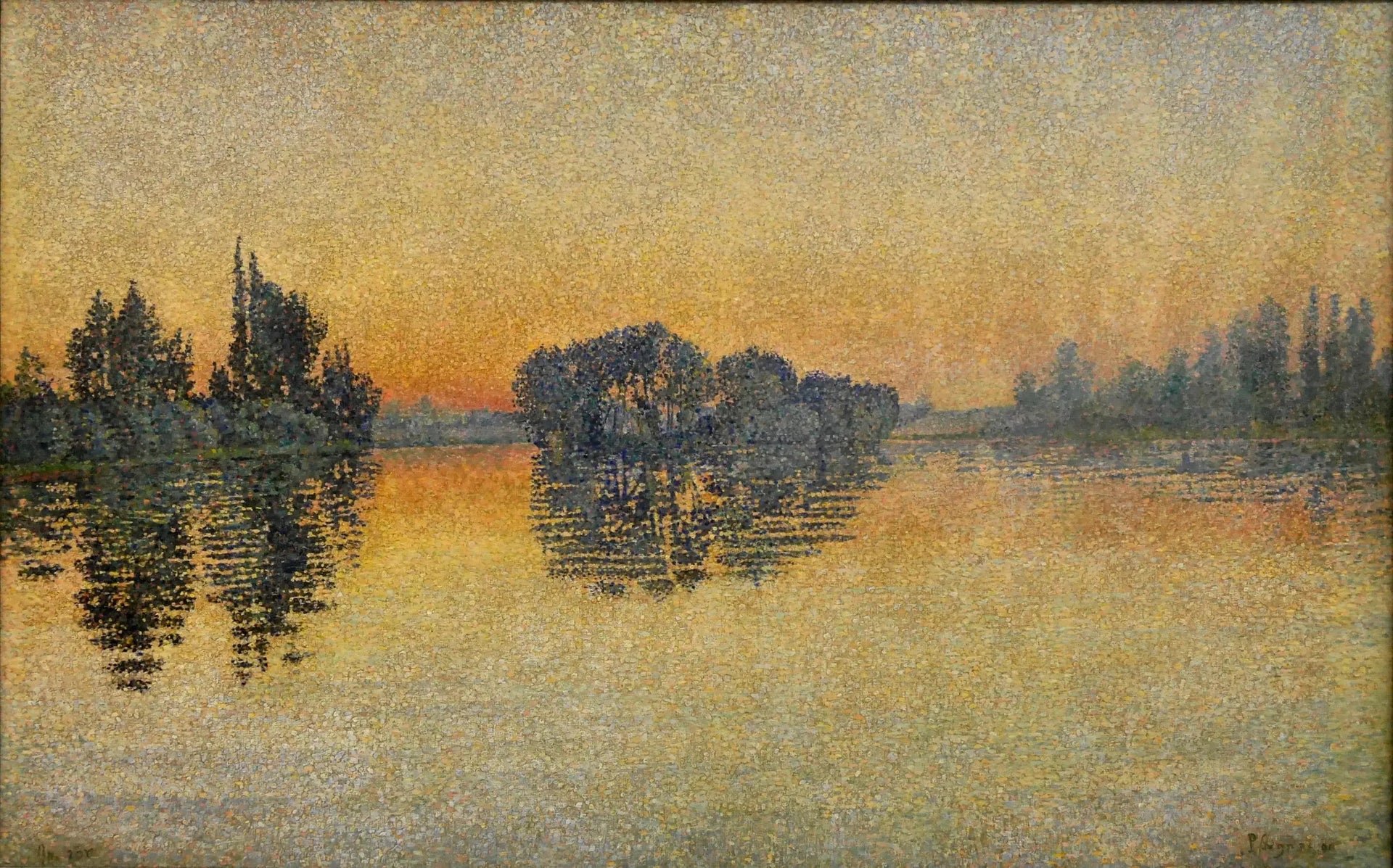 Coucher de soleil, Herblay, Opus 206 - Paul Signac image 1 reproduction de peinture à l’huile