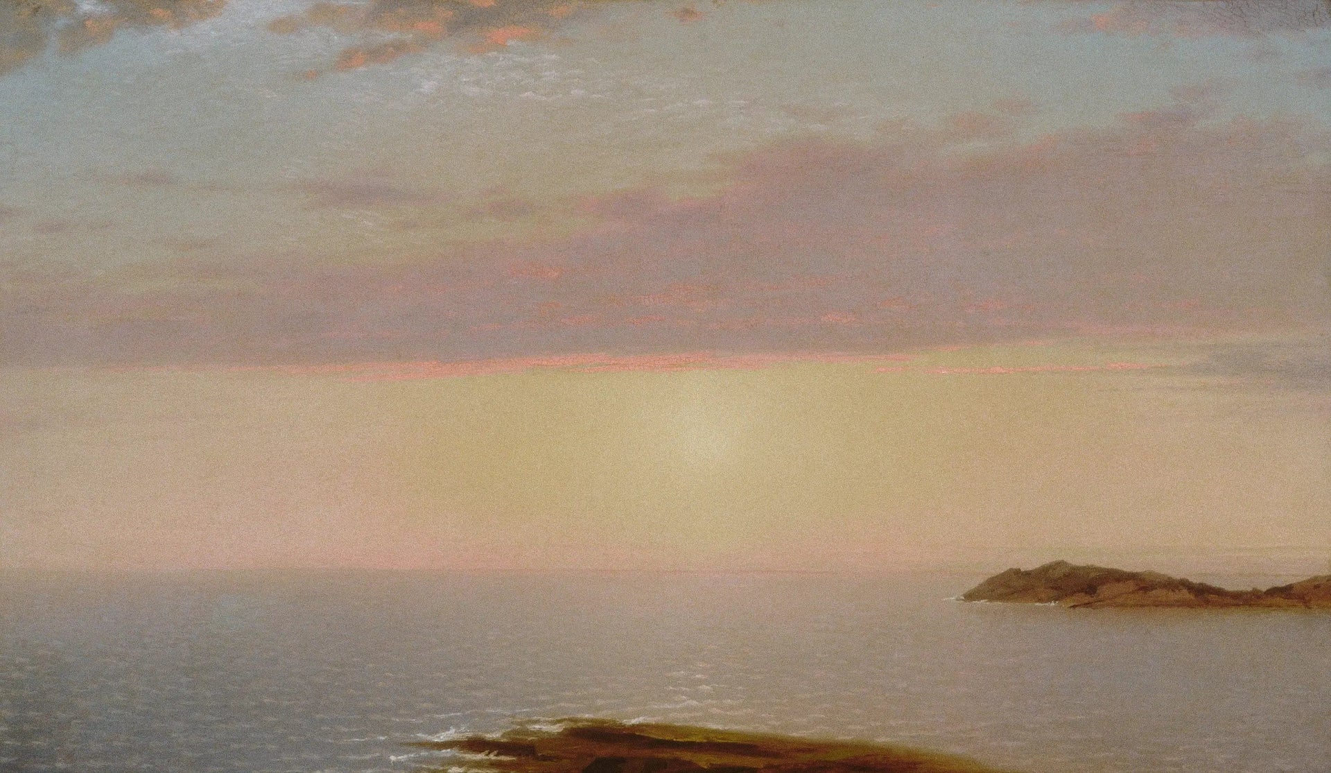 Coucher de soleil - John Frederick Kensett image 1 reproduction artisanale de tableau
