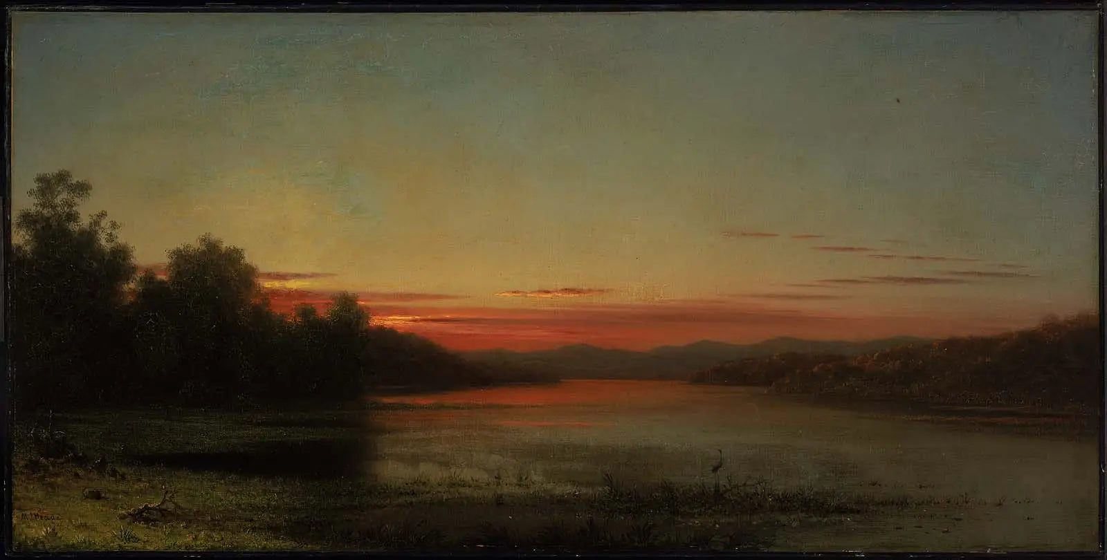 Coucher de soleil : Lac Champlain - Martin Johnson Heade image 1 reproduction réalisée par Alpha Reproduction