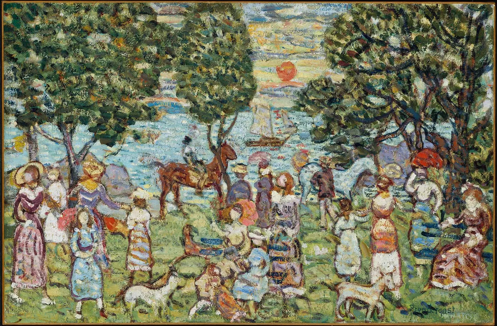 Coucher de soleil - Maurice Prendergast image 1 copie peinte à la main à l’huile