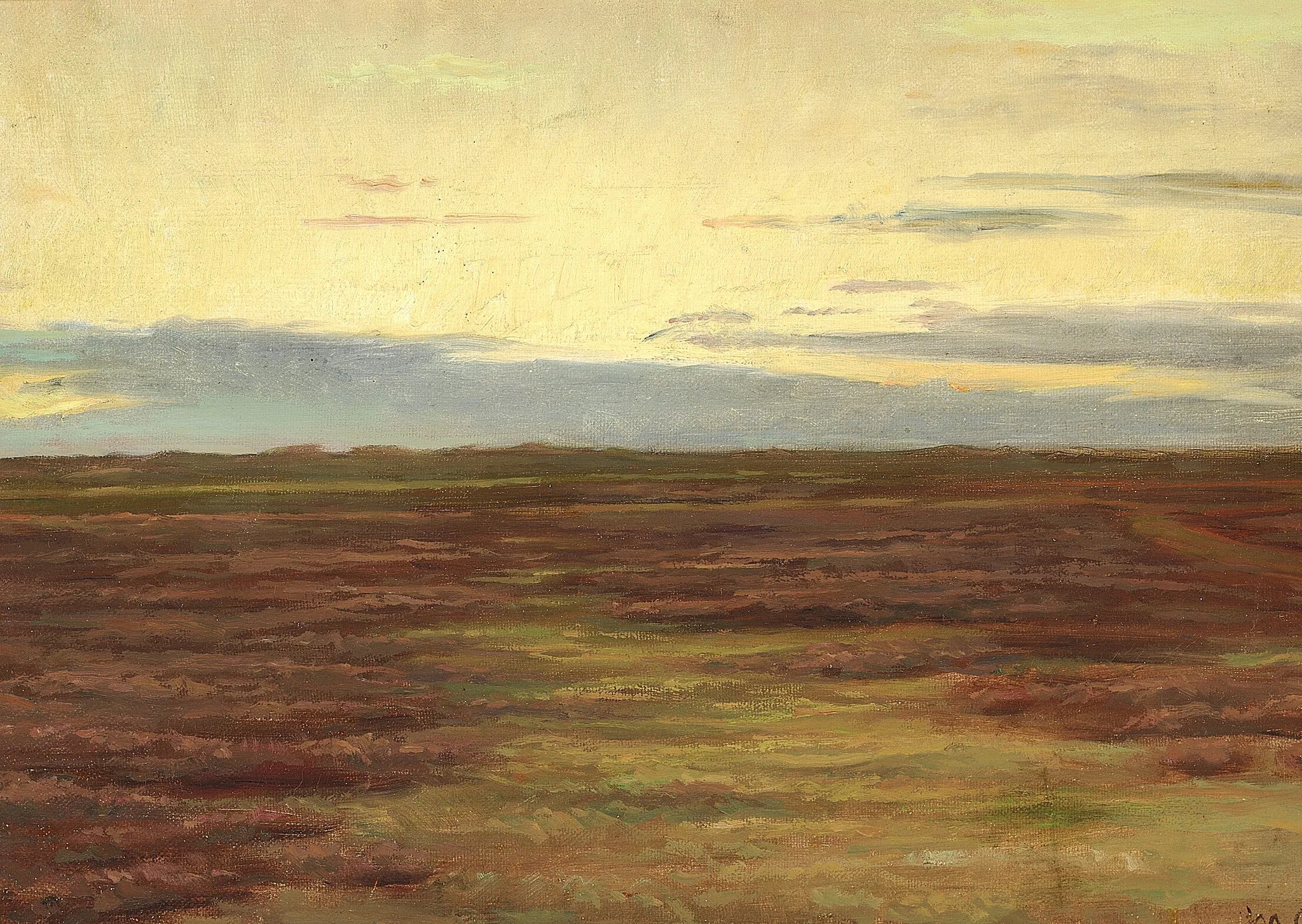 Coucher de soleil sur Brovandene, au sud de Skagen. - Michael Peter Ancher image 1 tableau peint à l’huile sur toile