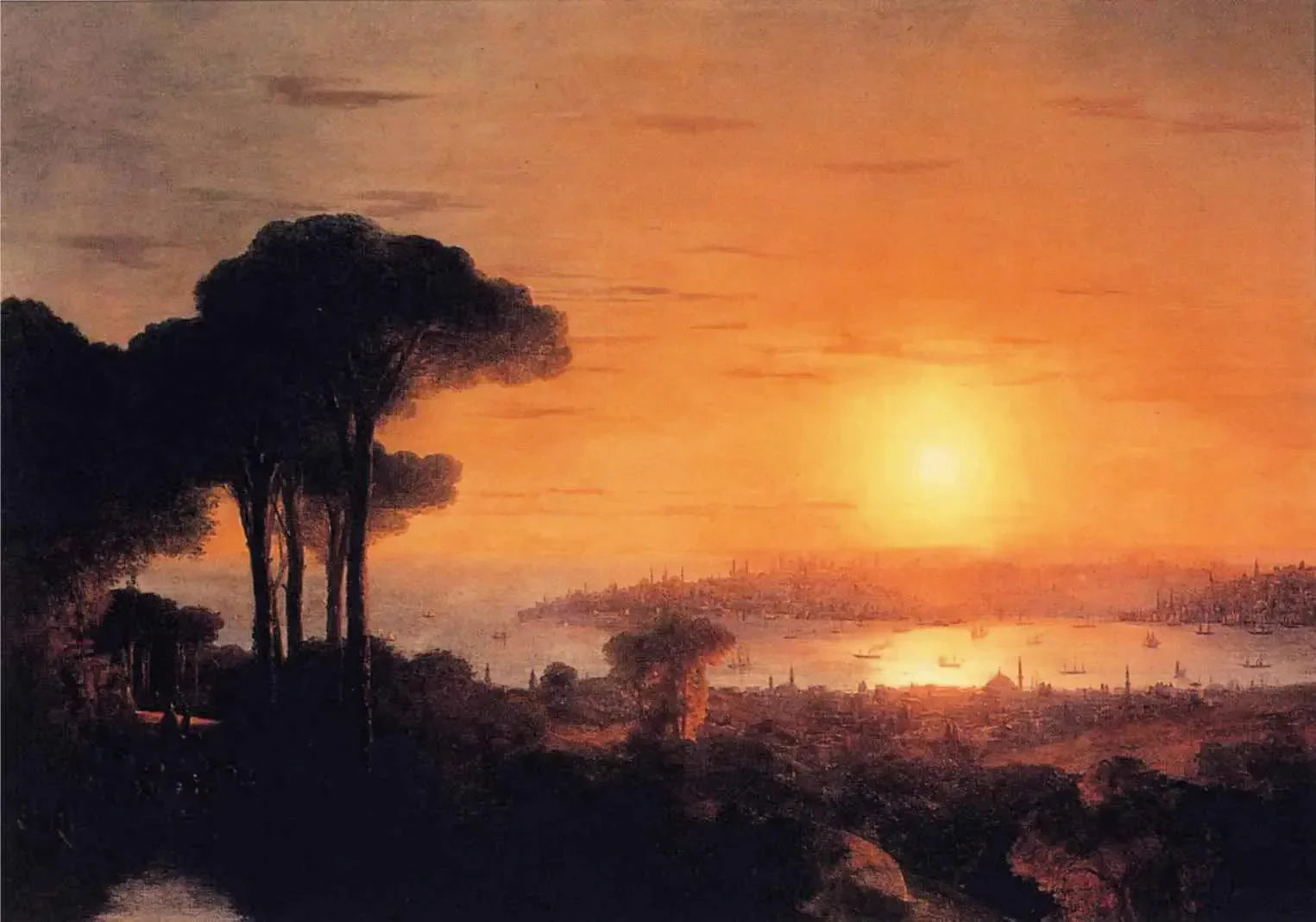 Coucher de soleil sur la Corne d'Or - Ivan Aïvazovski image 1 reproduction de peinture à l’huile