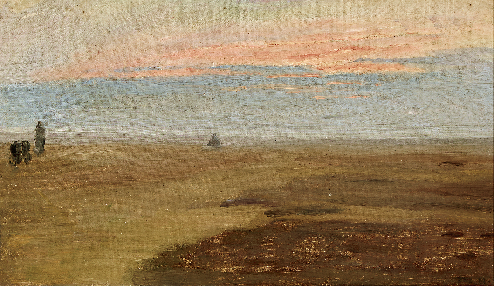 Coucher de soleil sur la lande. - Michael Peter Ancher image 1 copie peinte à la main à l’huile