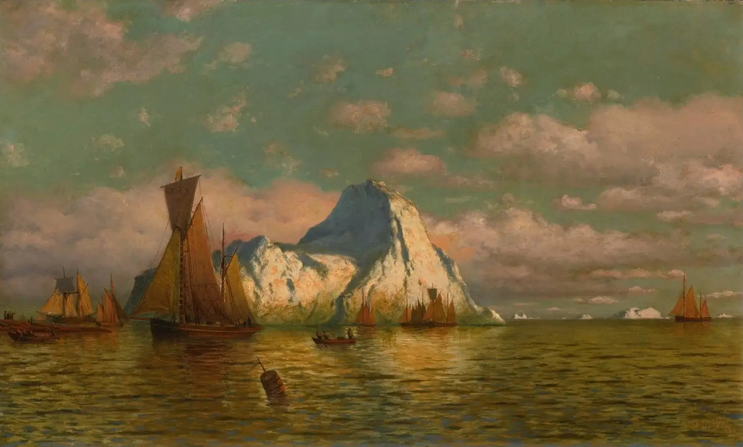 Coucher de soleil sur la mer et la terre - William Bradford image 1 reproduction réalisée par Alpha Reproduction