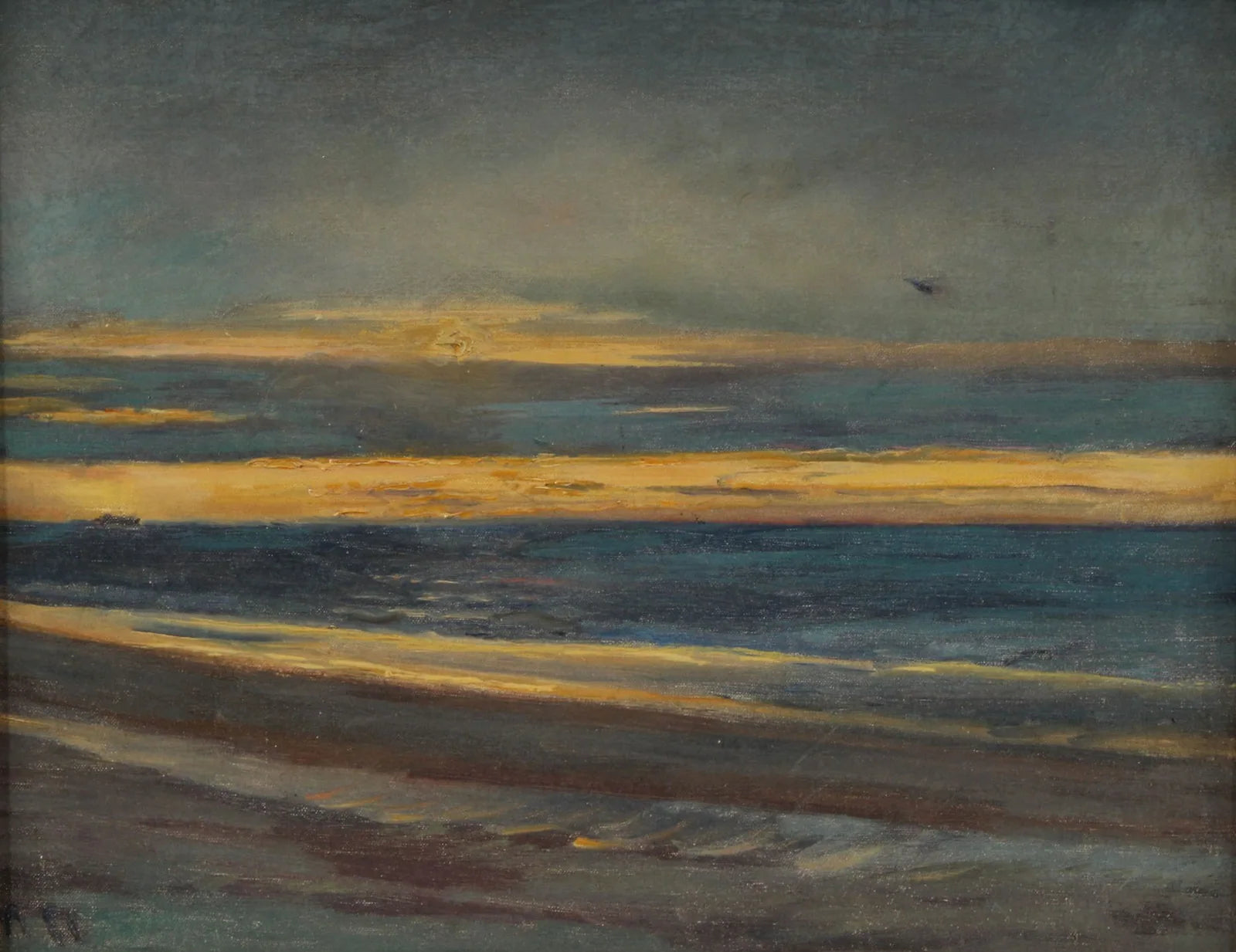Coucher de soleil sur la mer. - Michael Peter Ancher image 1 copie de tableau peinte à la main