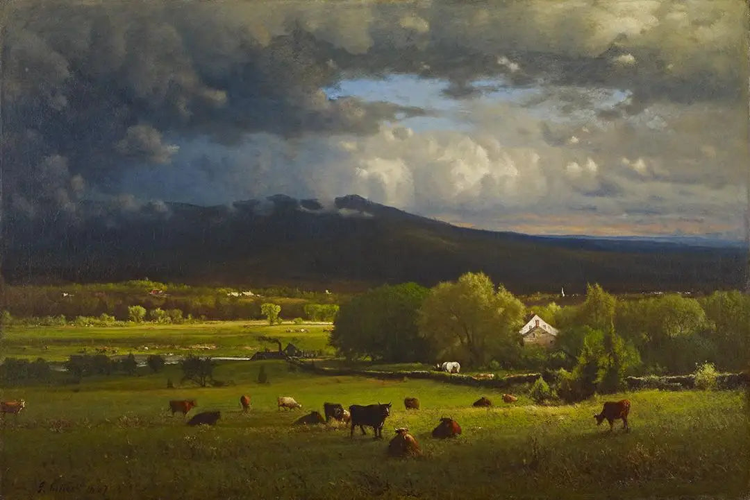 Coucher de soleil sur la rivière - George Inness image 1 copie peinte à la main à l’huile