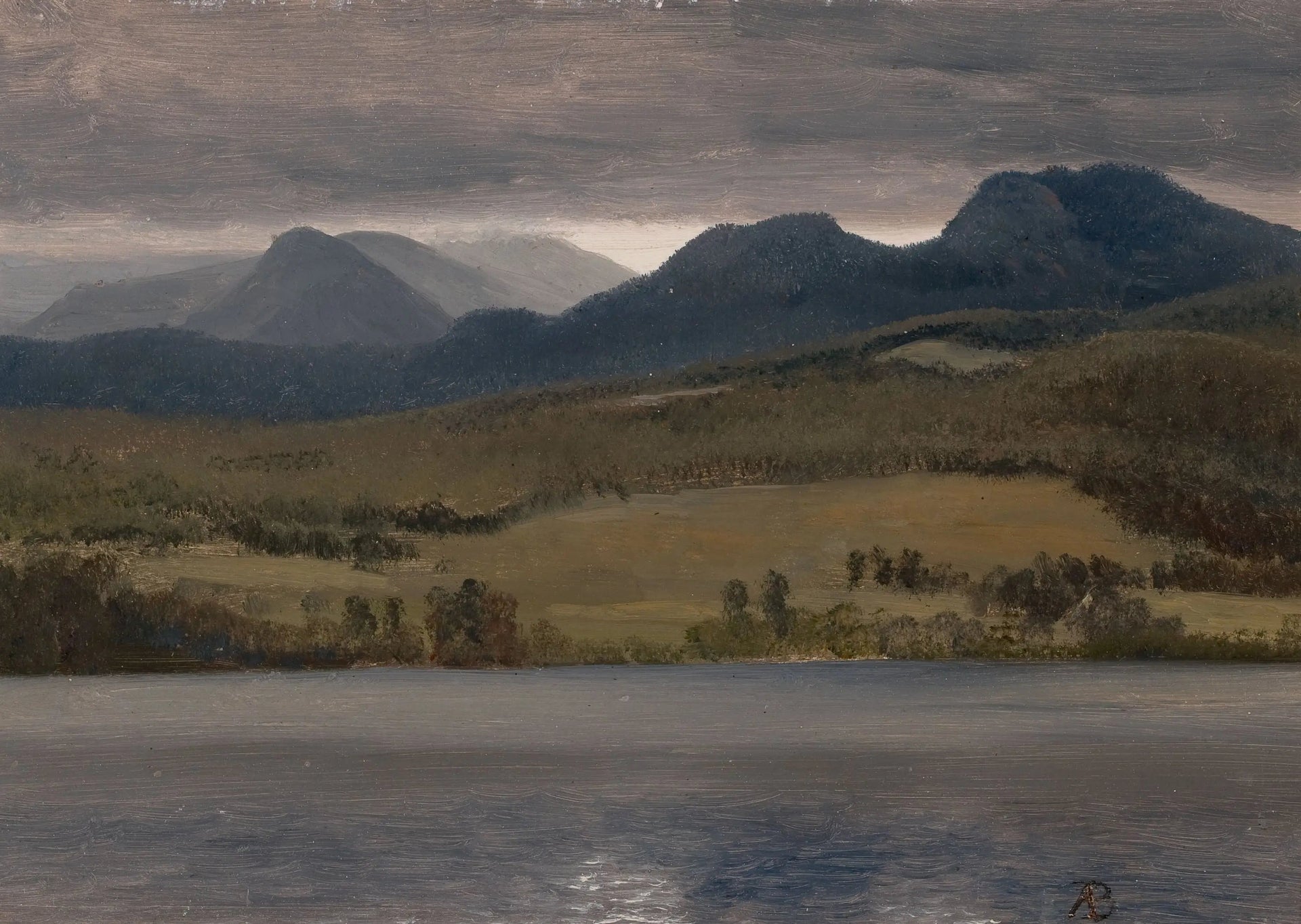 Coucher de soleil sur le lac - Albert Bierstadt image 1 copie de tableau peinte à la main