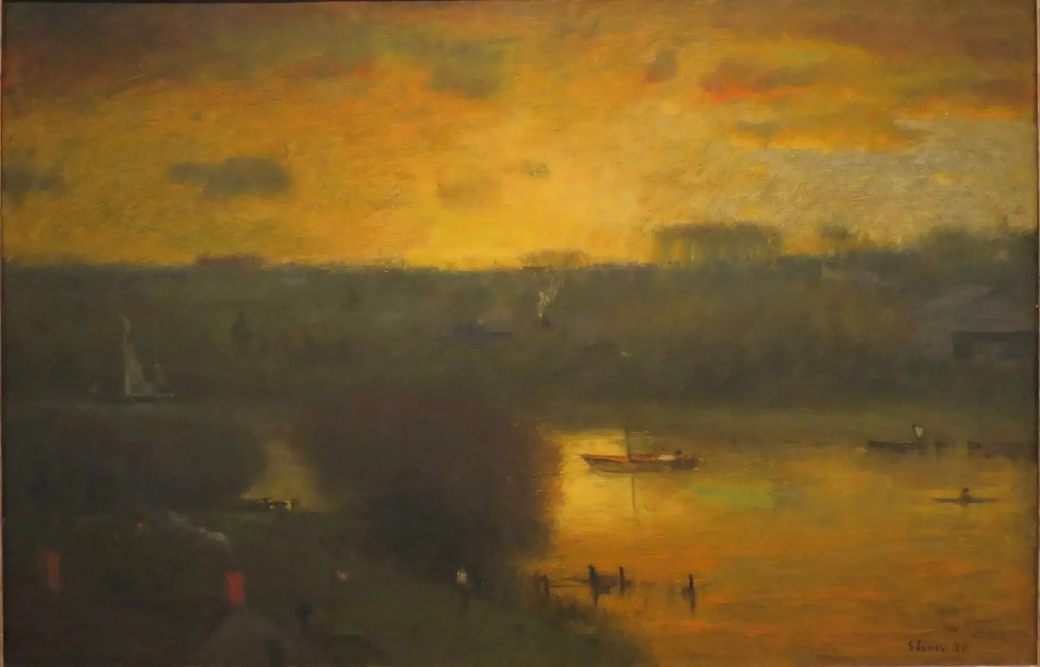 Coucher de soleil sur le Passaic - George Inness image 1 copie peinte à la main à l’huile
