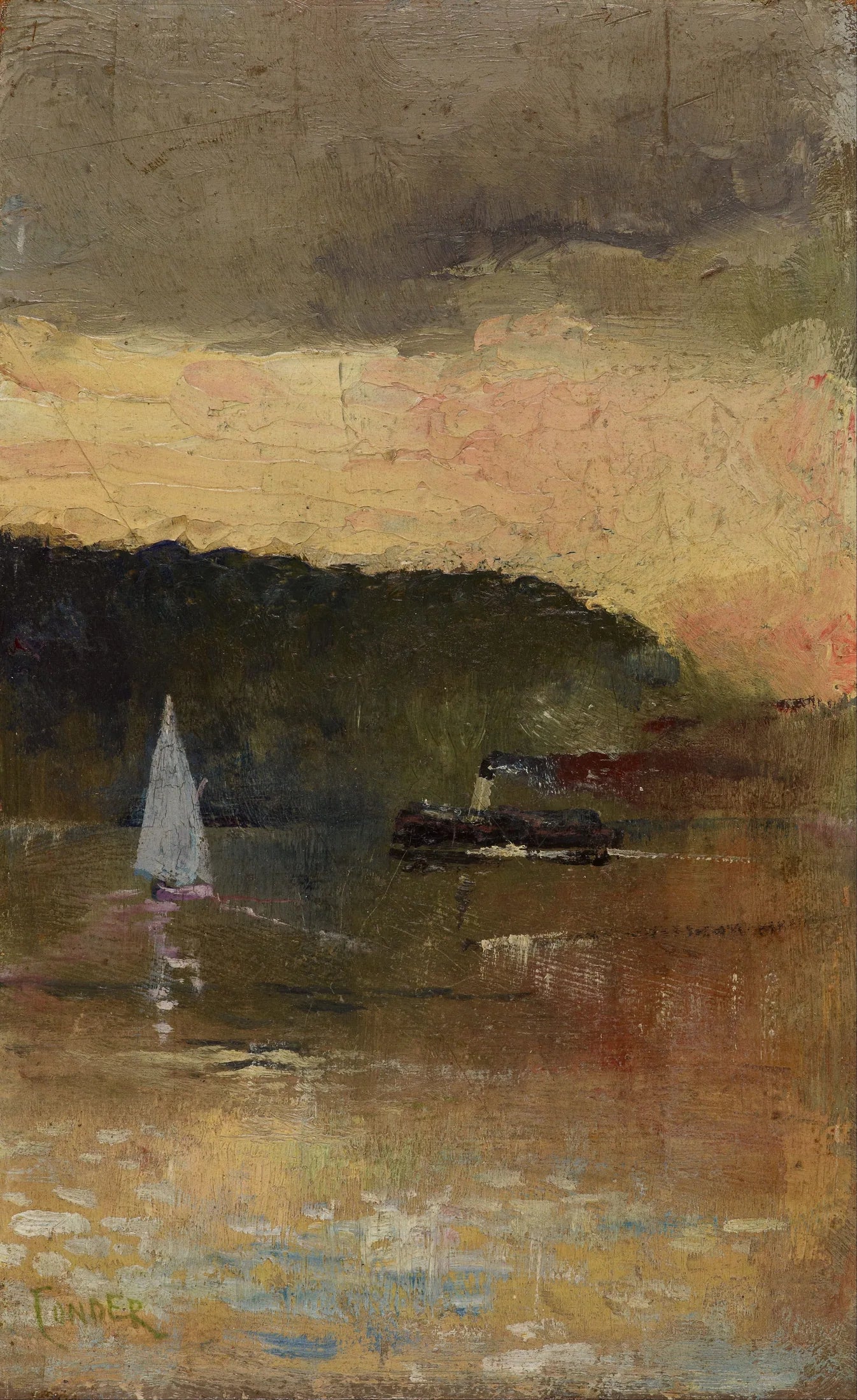 Coucher de soleil sur le port de Sydney - Charles Conder image 1 reproduction d’œuvre d’art à l’huile