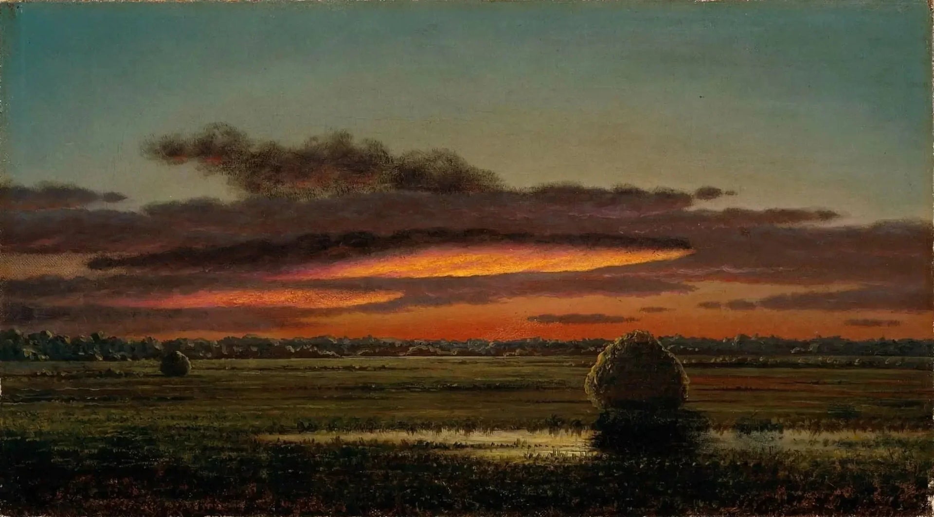 Coucher de soleil sur les marais - Martin Johnson Heade image 1 copie de tableau peinte à la main
