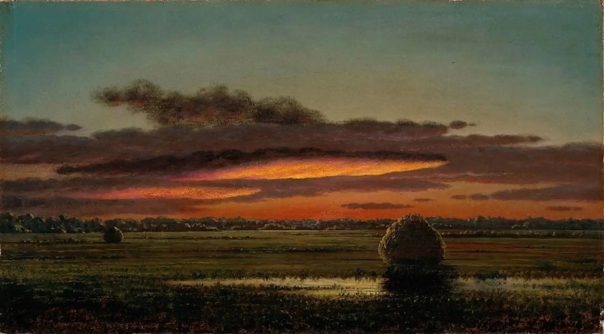 Coucher de soleil sur les marais - Martin Johnson Heade image 1 copie de tableau peinte à la main
