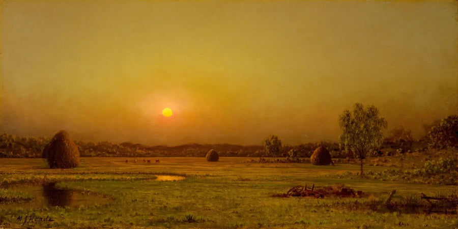 Coucher de soleil sur les marais, Newburyport, Massachusetts - Martin Johnson Heade