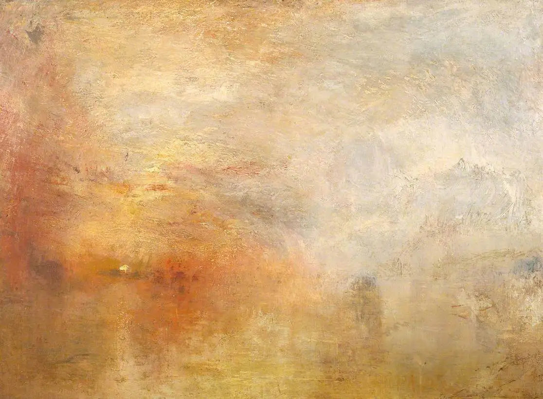 Coucher de soleil sur un lac - J. M. W. Turner image 1 reproduction artisanale de tableau