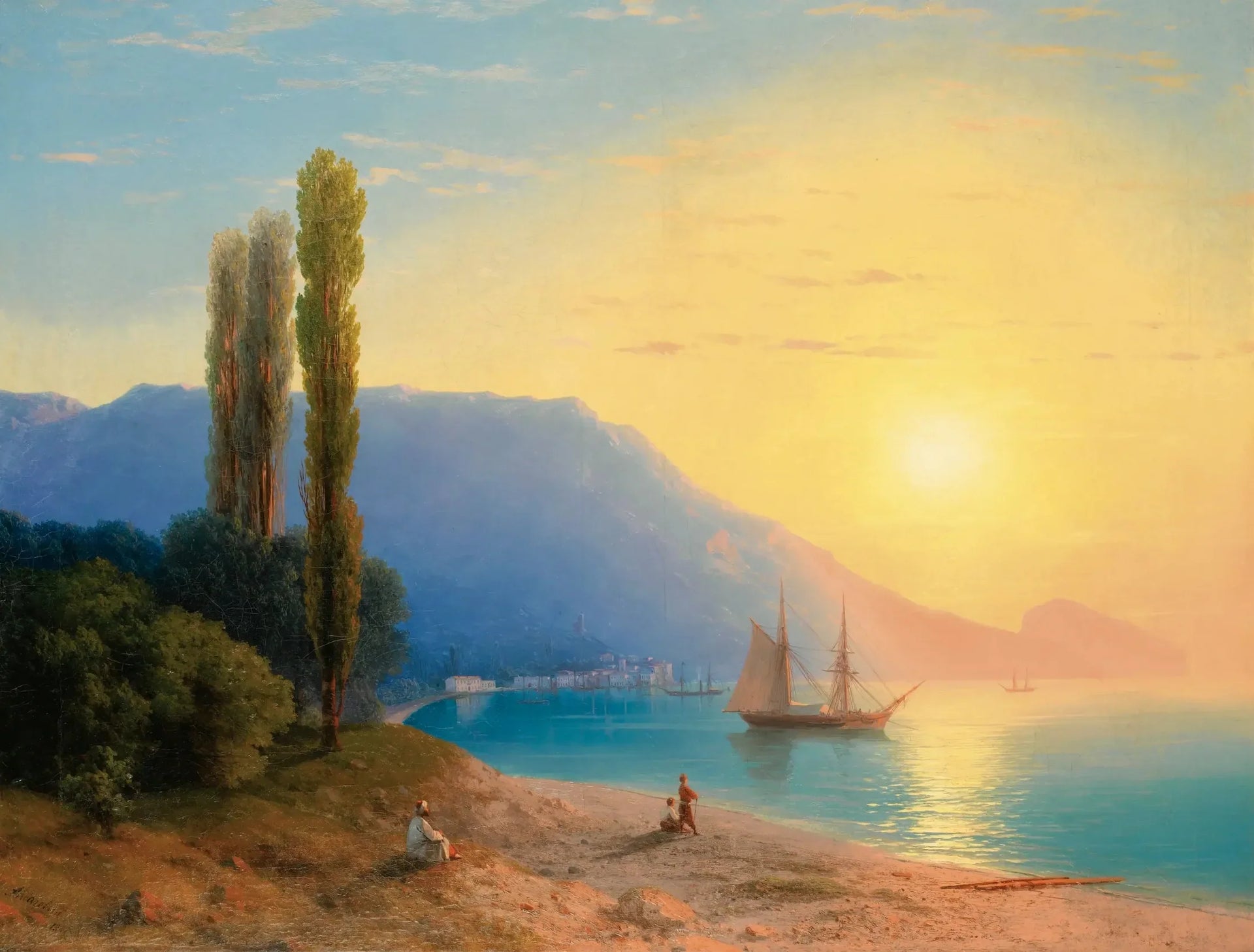 Coucher de soleil sur Yalta - Ivan Aïvazovski image 1 reproduction de peinture à l’huile