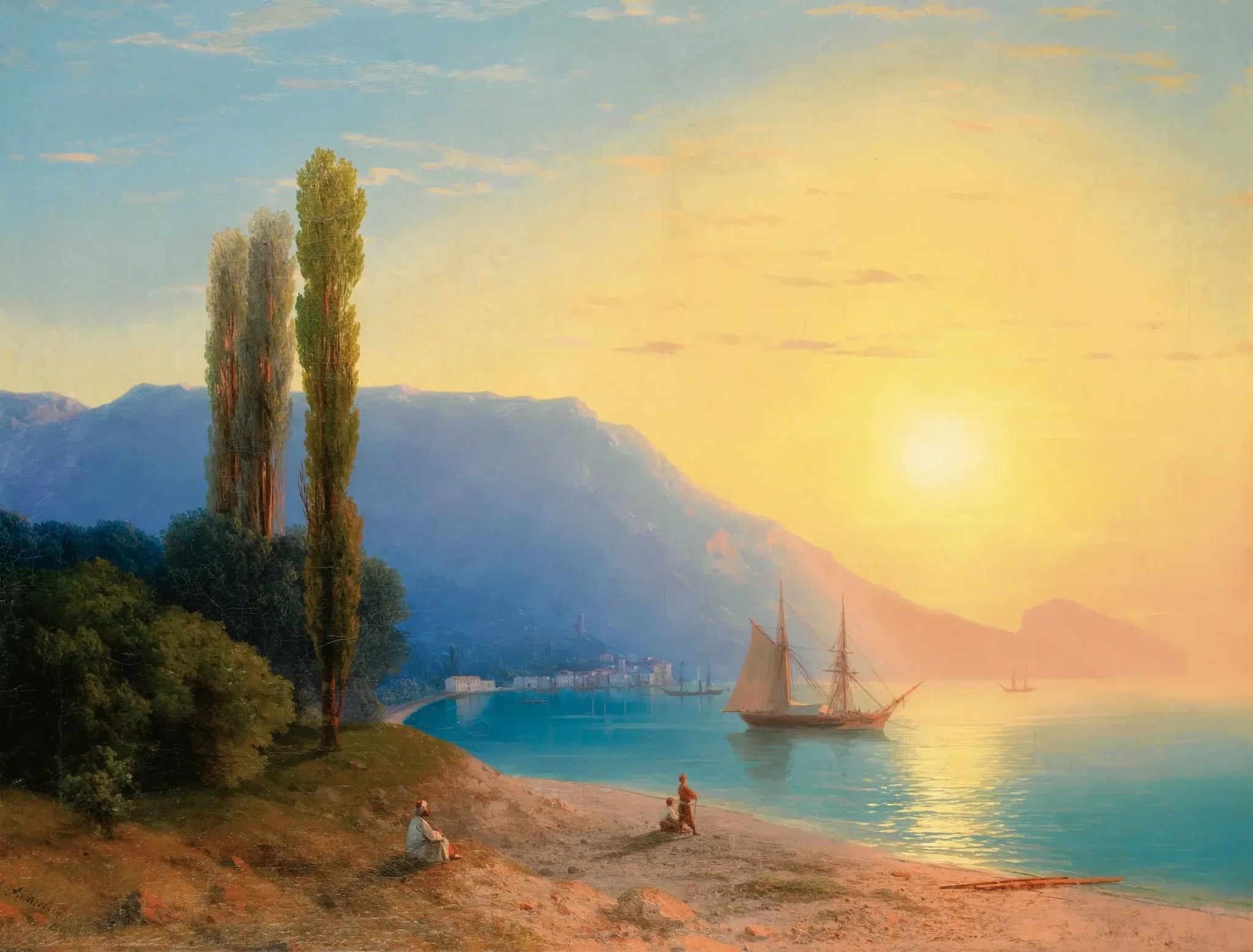 Coucher de soleil sur Yalta - Ivan Aïvazovski image 1 reproduction de peinture à l’huile