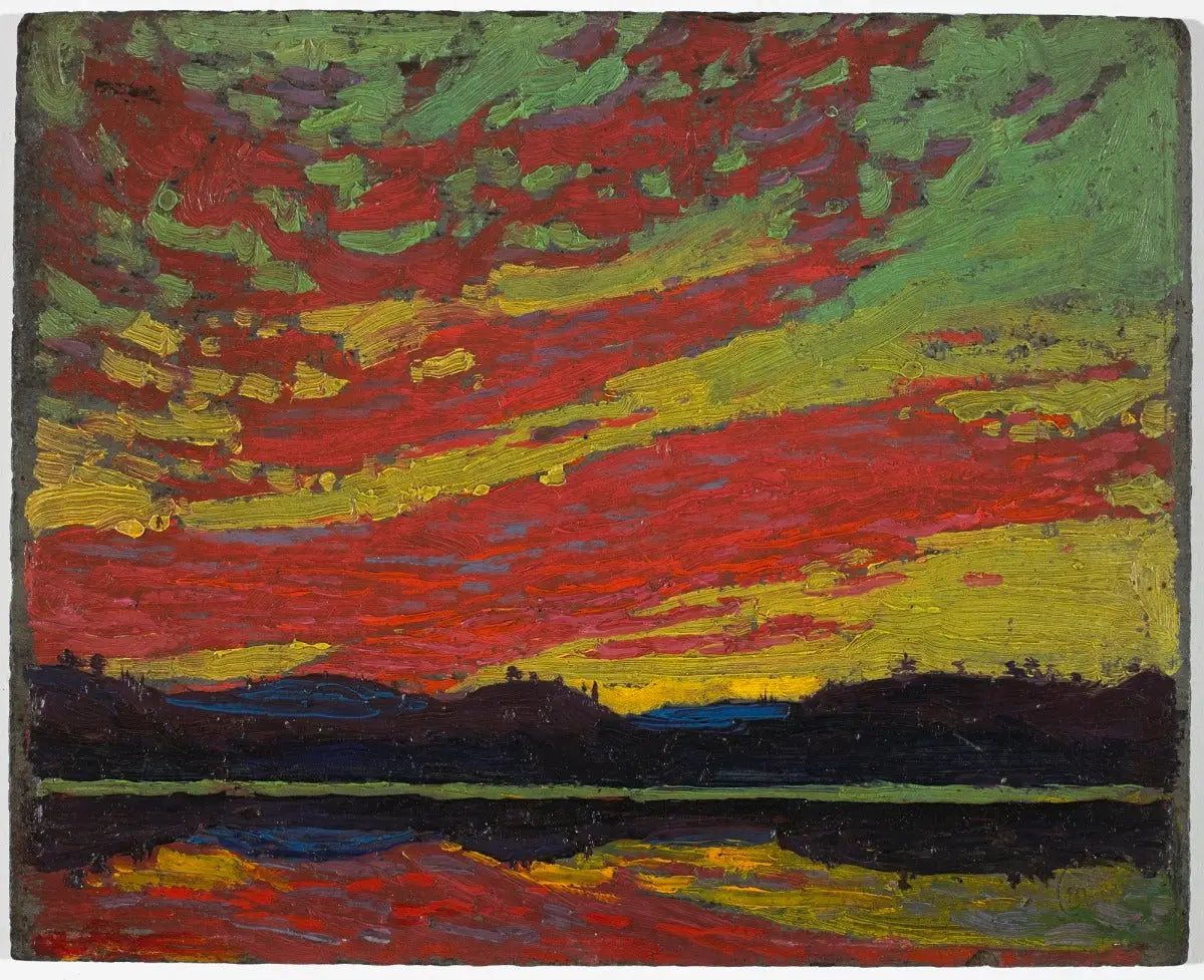 Coucher du soleil - Tom Thomson image 1 copie de tableau peinte à la main