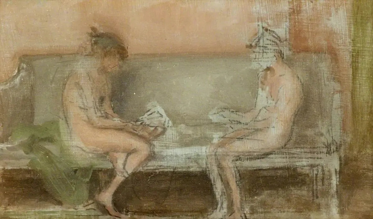 Couleur chair et argent : les joueurs de cartes - James Abbott McNeill Whistler image 1 reproduction de peinture à l’huile