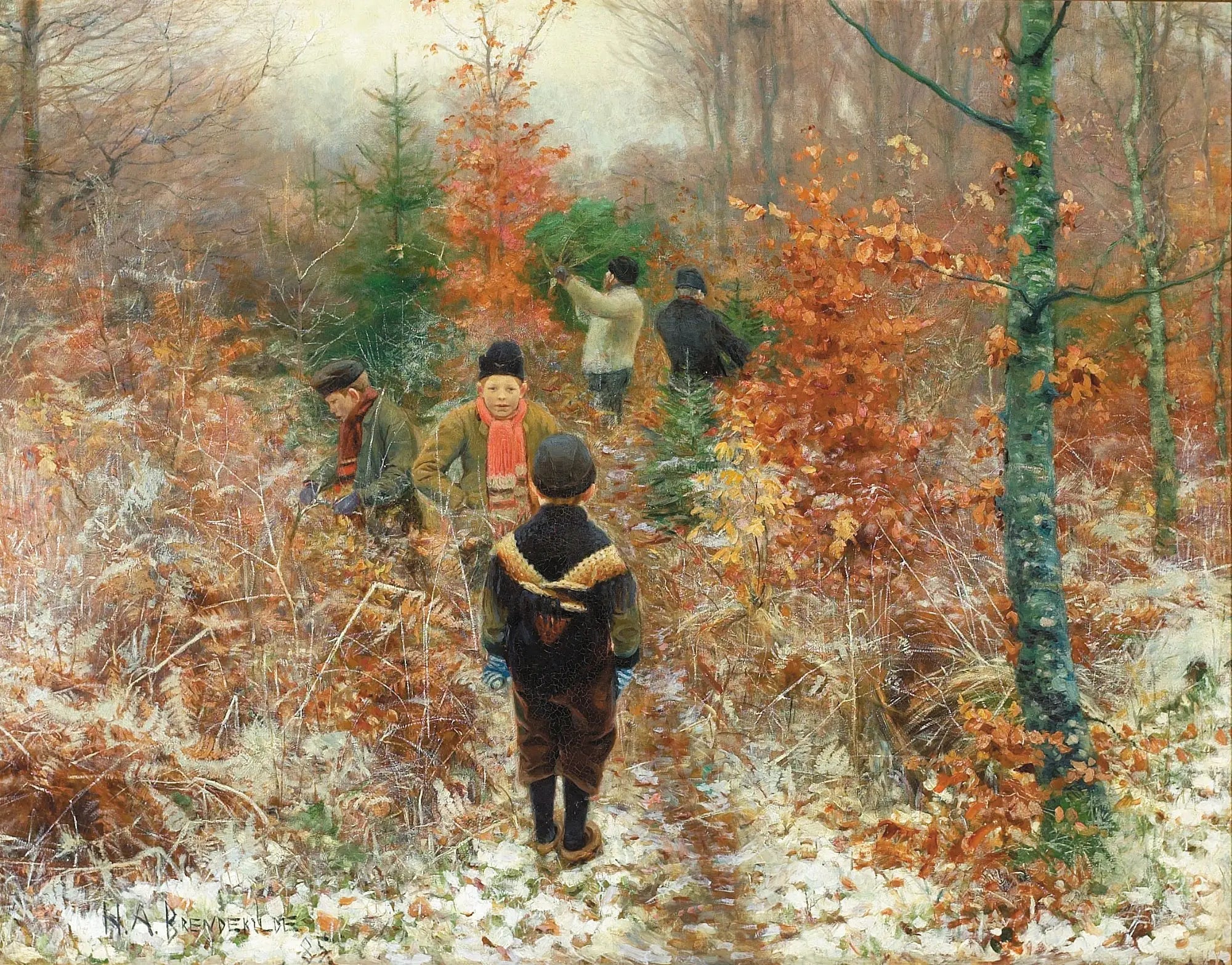 Couper les sapins de Noël. - H. A. Brendekilde - Alpha Reproduction