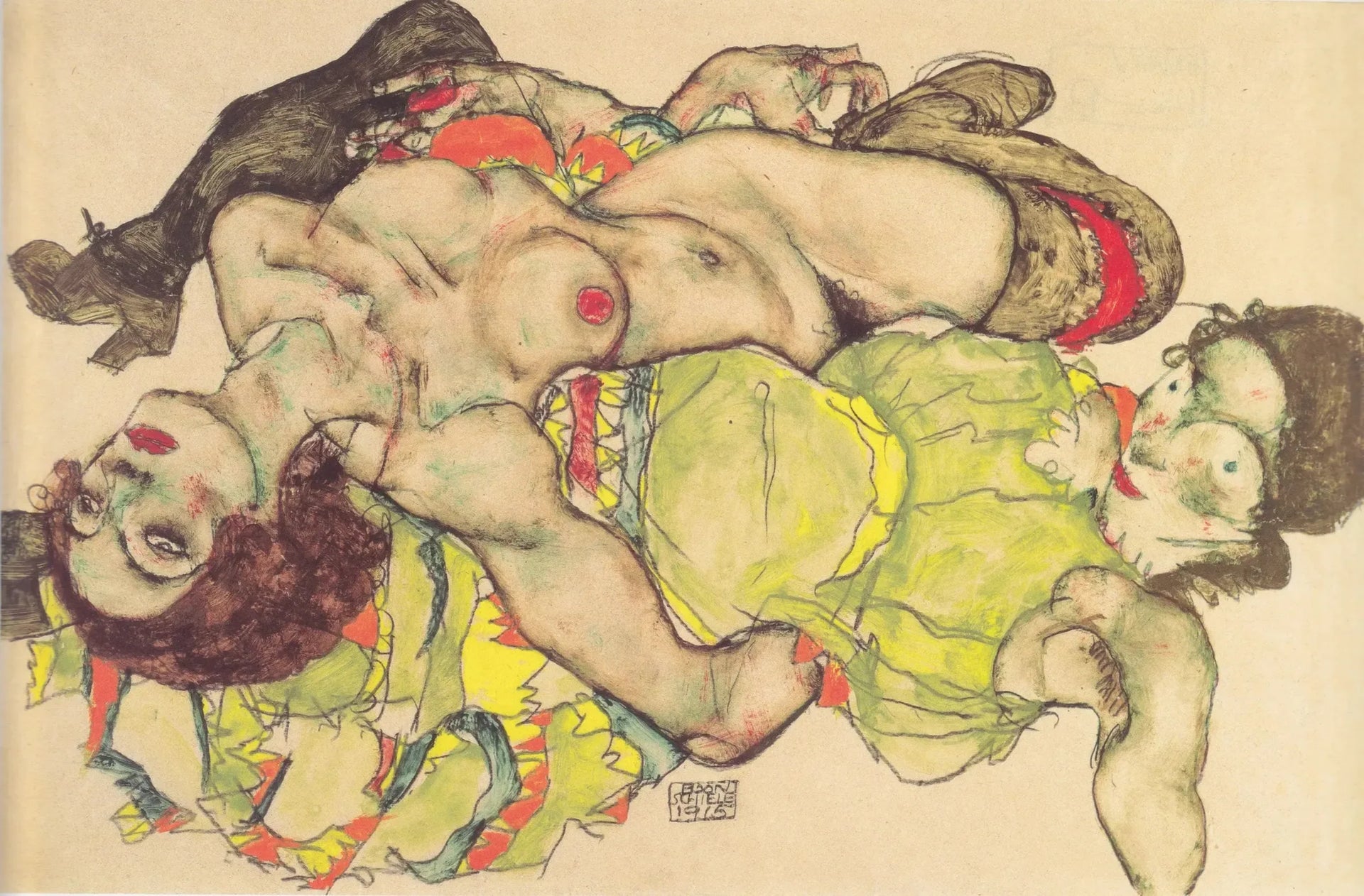 Couple de femmes amoureuses - Egon Schiele image 1 reproduction réalisée par Alpha Reproduction