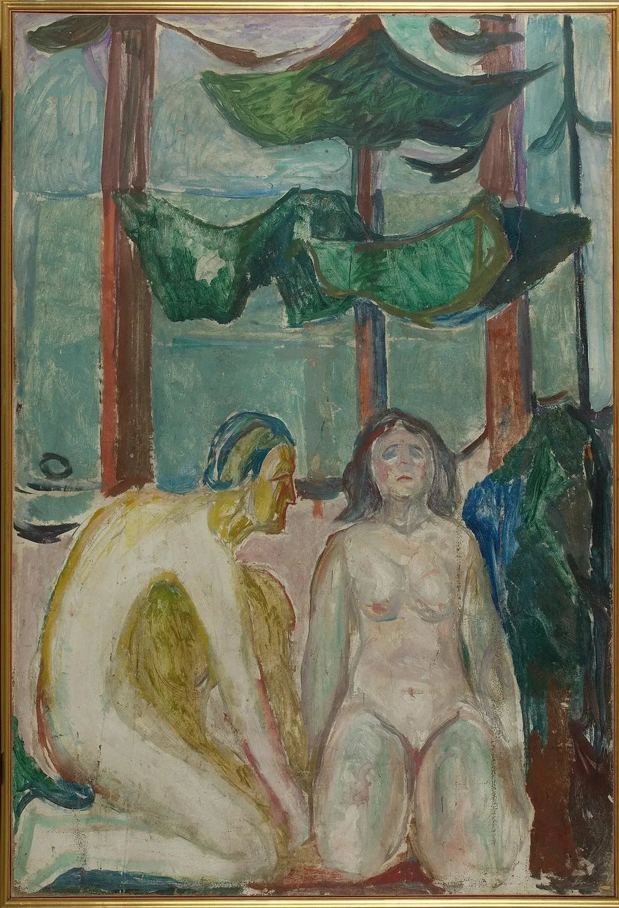 Couple nu sous les arbres - Edvard Munch