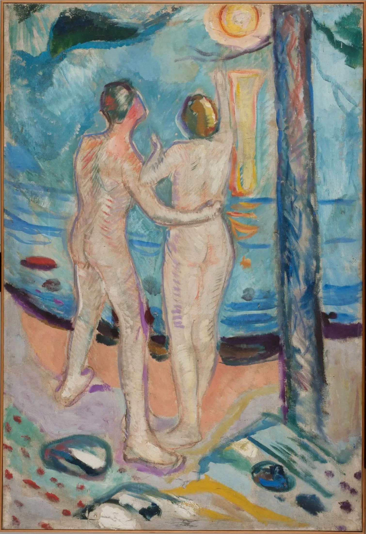 Couple nu sur la plage - Edvard Munch image 1 reproduction d’œuvre d’art à l’huile