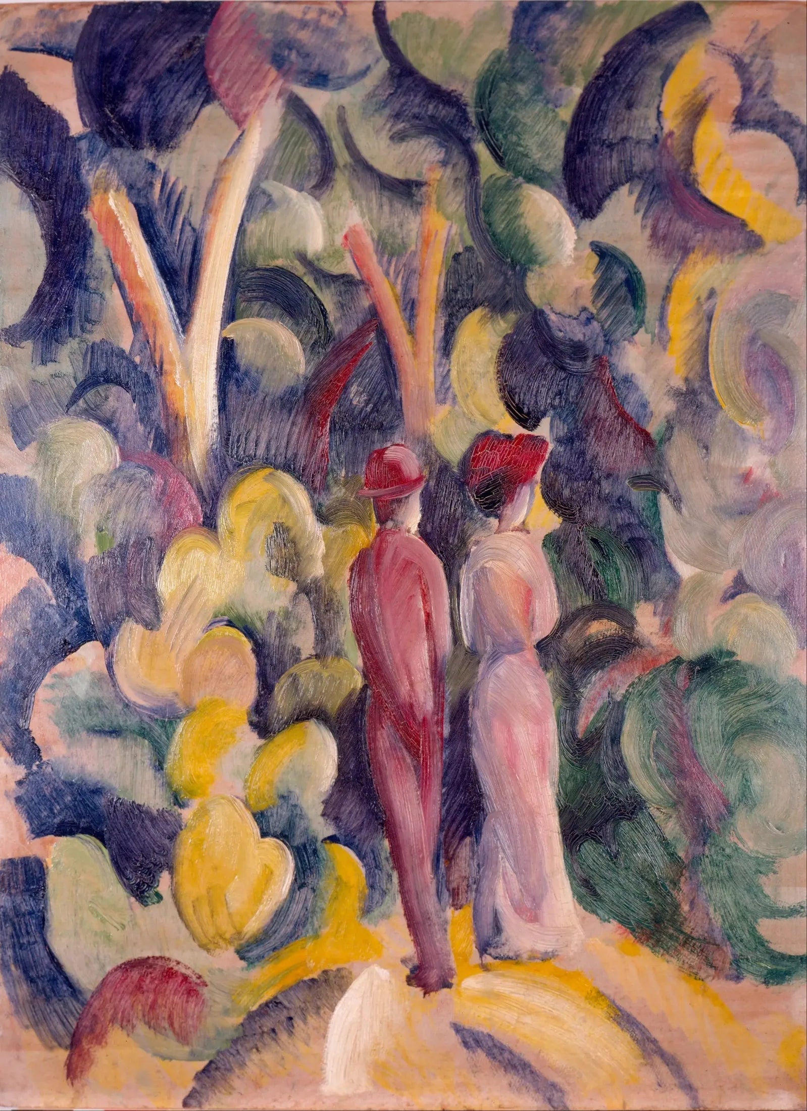 Couple sur le sentier forestier - August Macke image 1 reproduction réalisée par Alpha Reproduction
