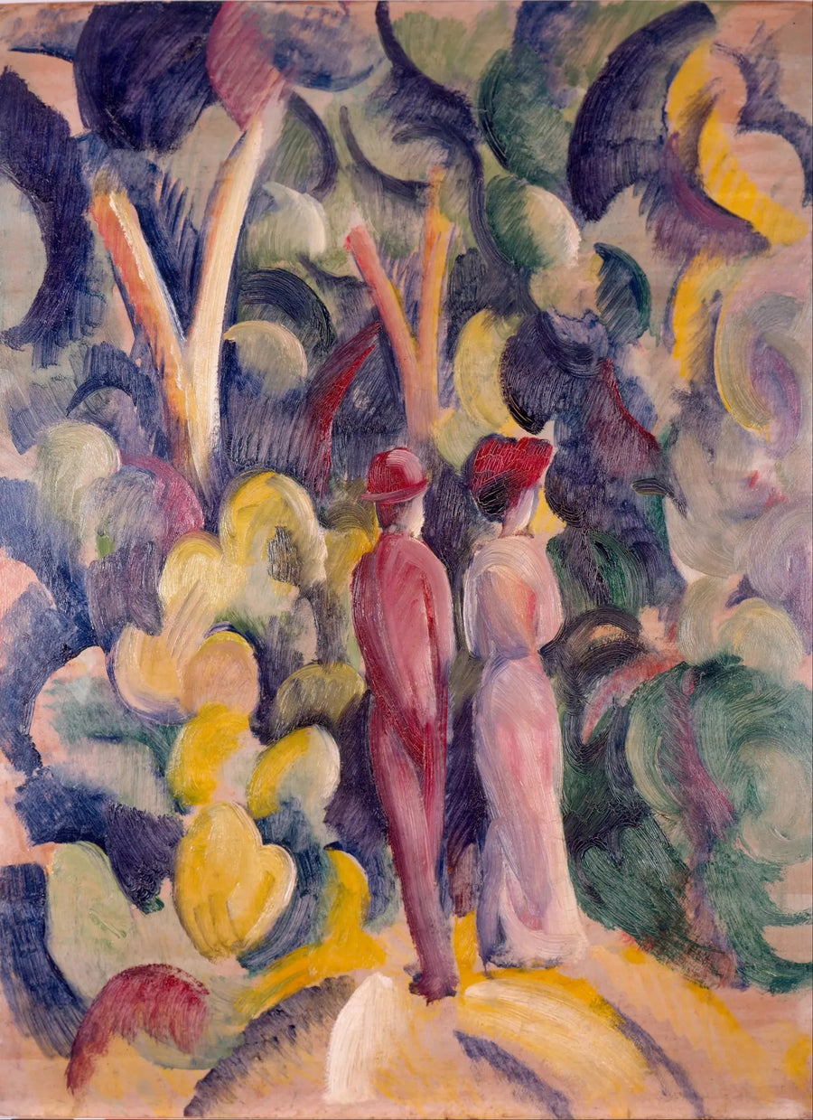 Couple sur le sentier forestier - August Macke