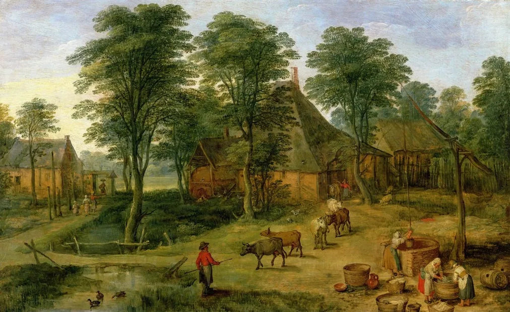 Cour de ferme - Jan Brueghel le Jeune image 1 copie de tableau peinte à la main
