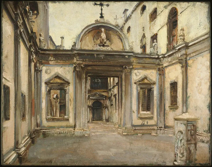 Cour de la Scuola Grande di San Giovanni Evangelista, Venise, Italie. - John Singer Sargent