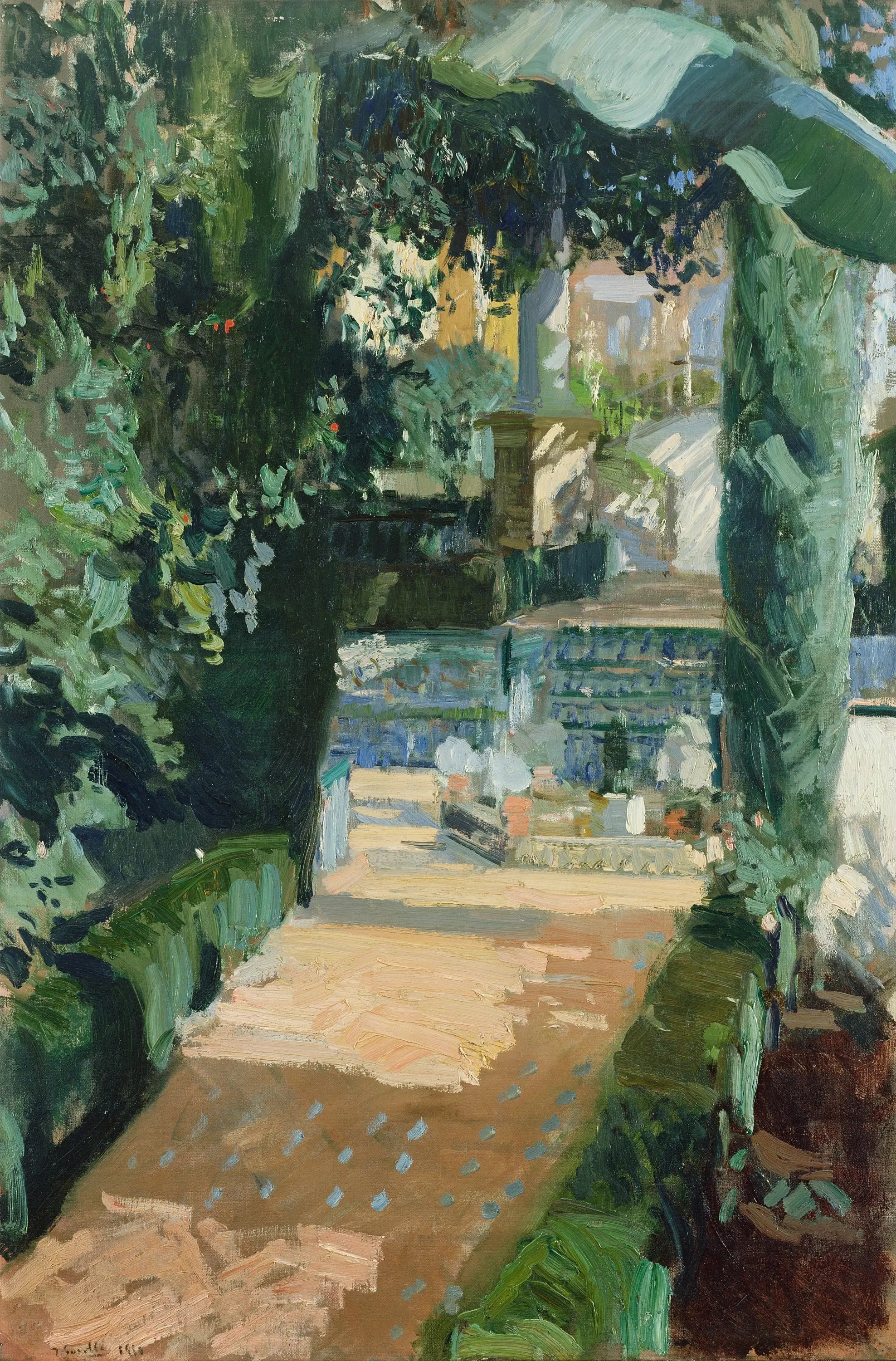Cour des Danses, Alcázar, Séville - Joaquín Sorolla image 1 reproduction d’œuvre d’art à l’huile