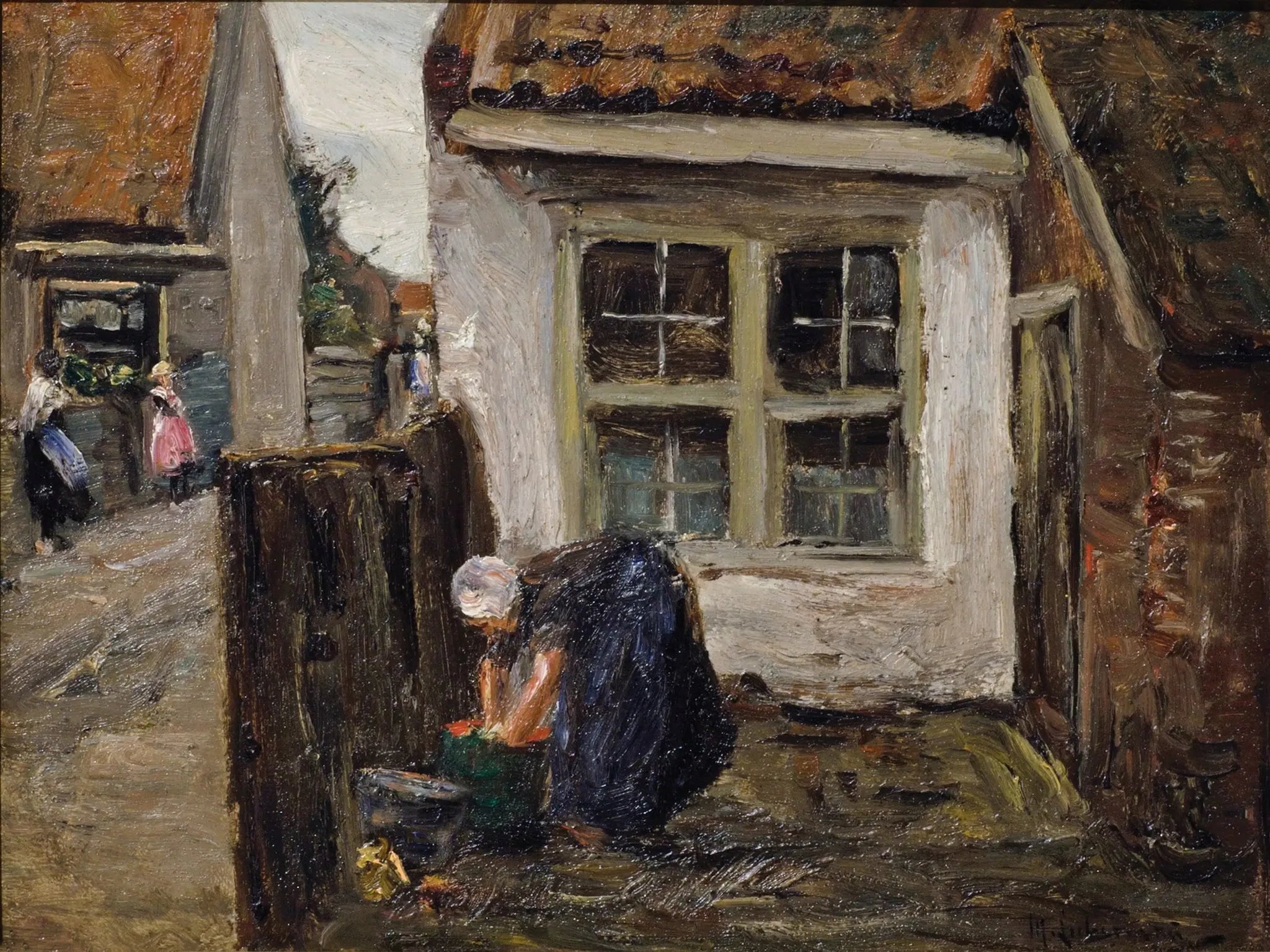 Cour - Max Liebermann image 1 copie peinte à la main à l’huile