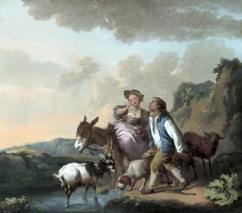 Cour rustique - François Boucher image 1 copie peinte à la main à l’huile
