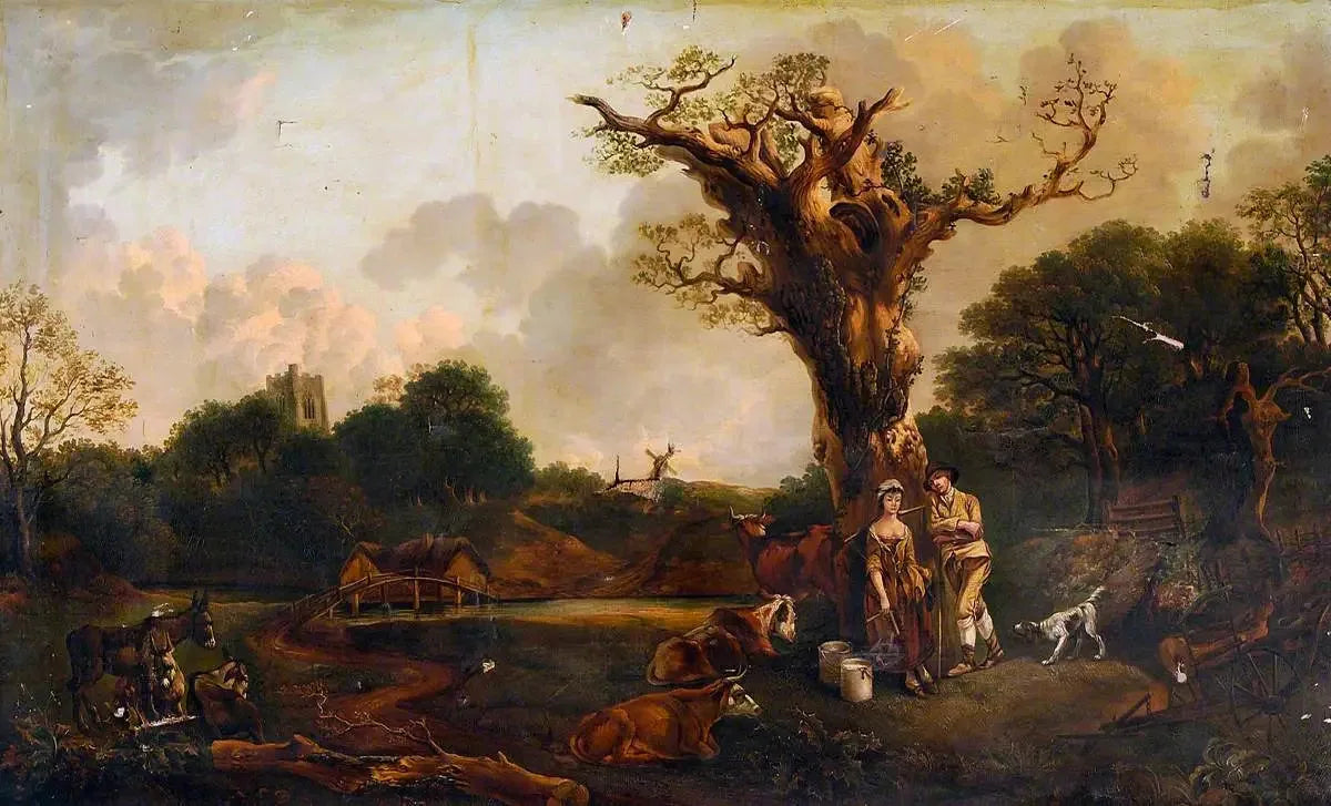Cour rustique - Thomas Gainsborough image 1 reproduction de peinture à l’huile