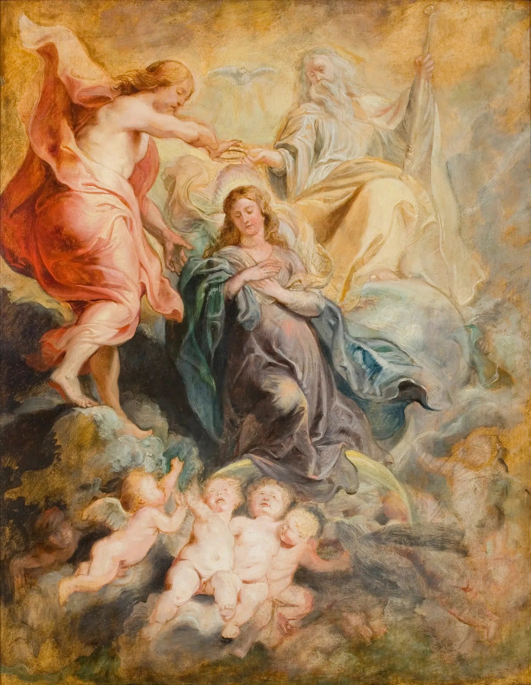 Couronnement de la Vierge - Peter Paul Rubens image 1 copie peinte à la main à l’huile