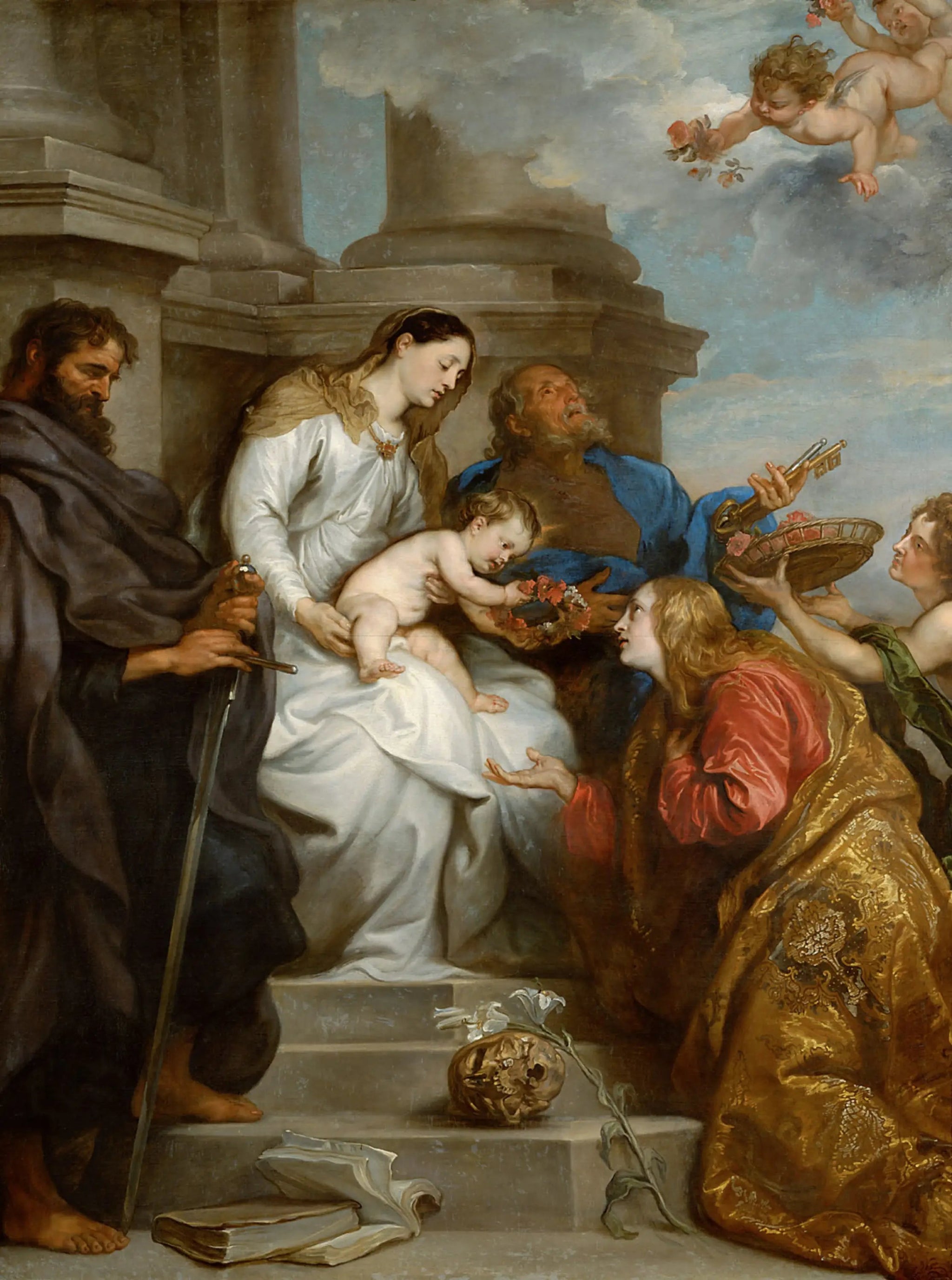 Couronnement de sainte Rosalie - Antoine van Dyck image 1 tableau peint à l’huile sur toile
