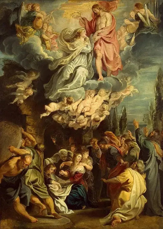 Couronnement et Assomption de la Vierge - Peter Paul Rubens image 1 reproduction artisanale de tableau