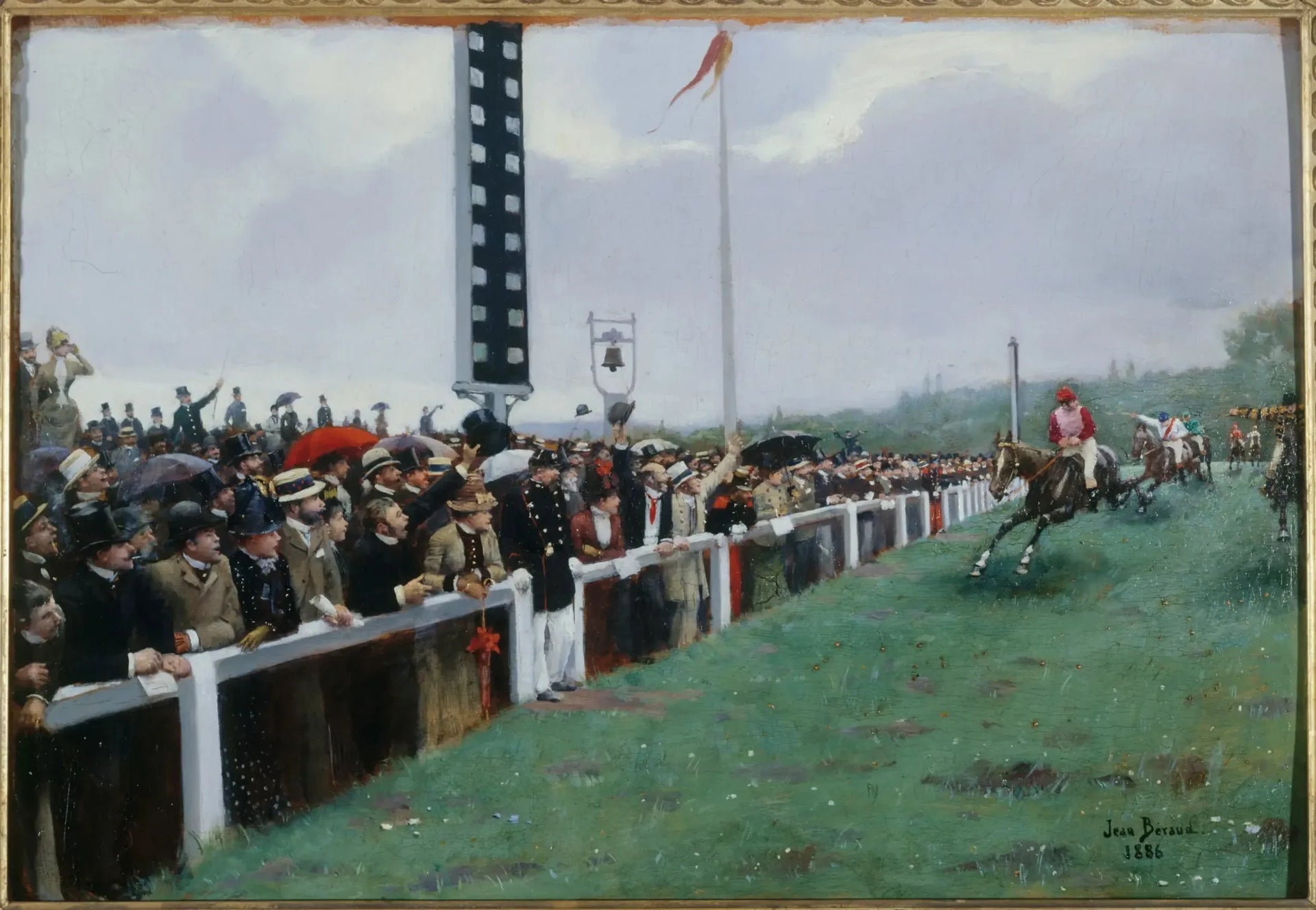 Cours à Longchamp ; l'arrivée au poteau - Jean Béraud image 1 copie de tableau peinte à la main