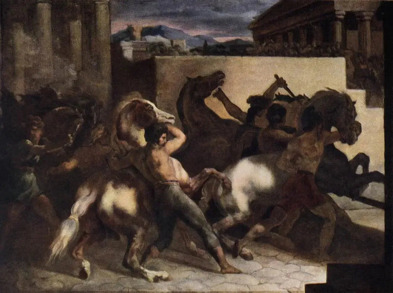 Course de chevaux libres : La Mossa - Théodore Géricault