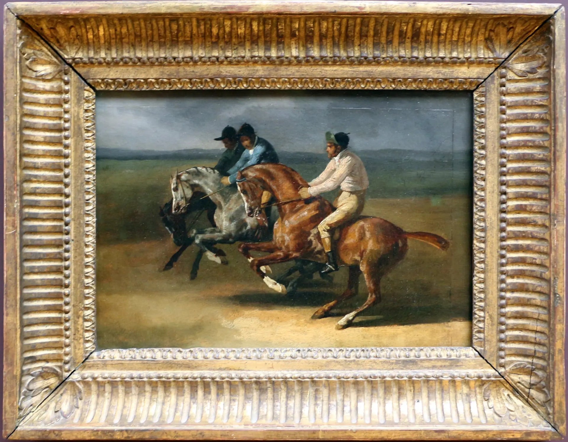 Course de chevaux montés - Théodore Géricault image 1 reproduction artisanale de tableau