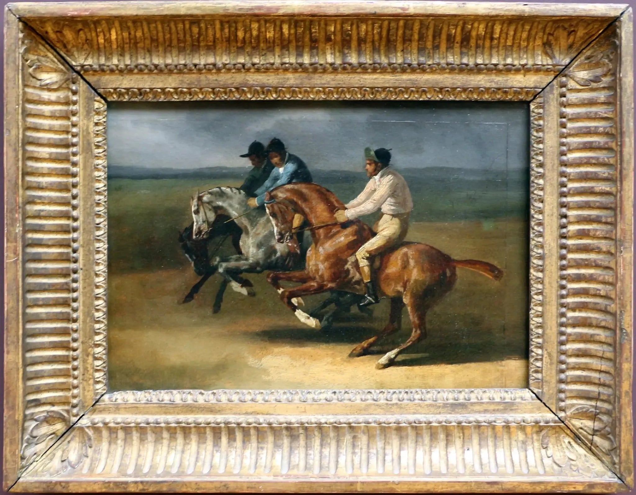 Course de chevaux montés - Théodore Géricault image 1 copie de tableau peinte à la main