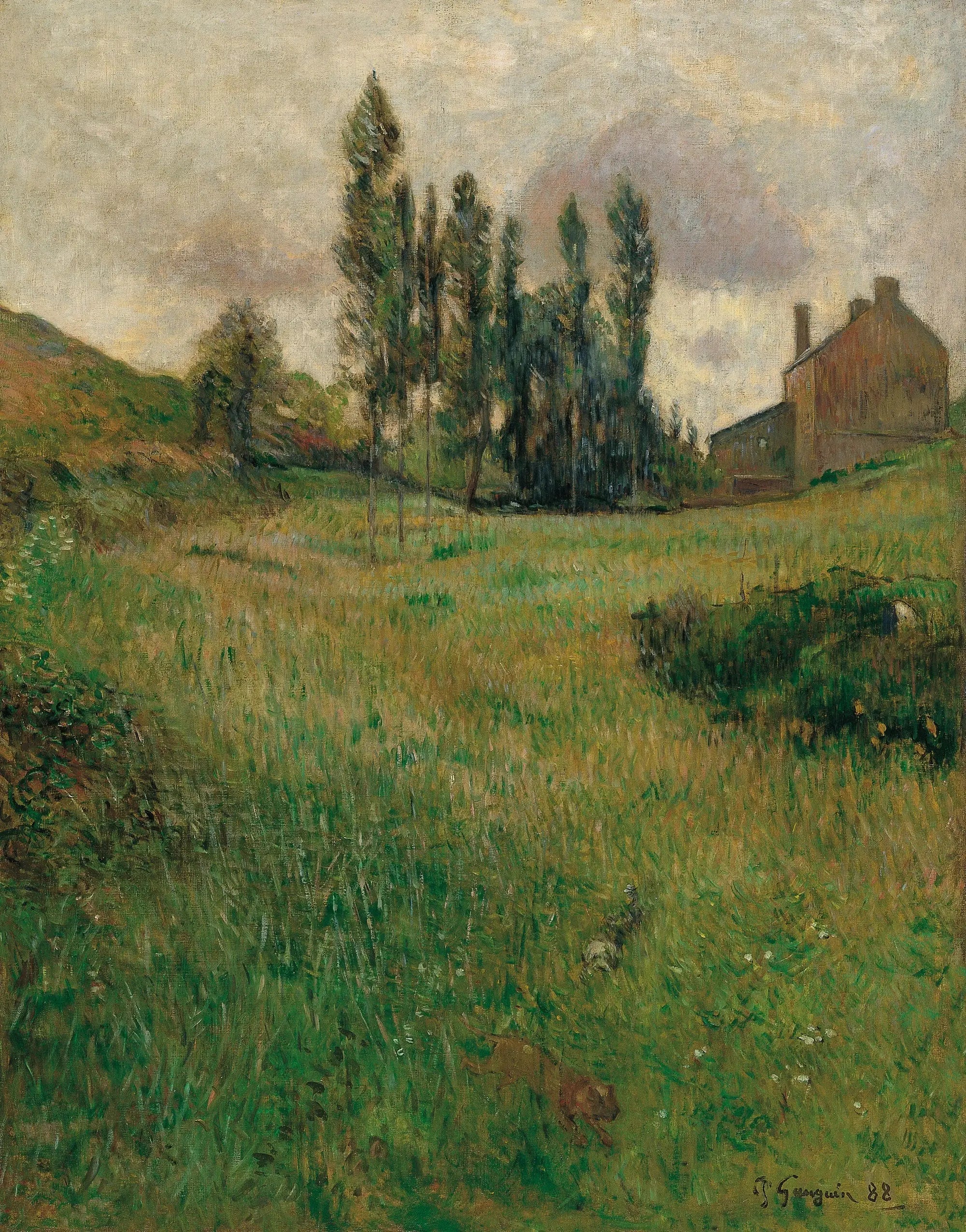 Course de chiens dans la prairie - Paul Gauguin image 1 copie de tableau peinte à la main