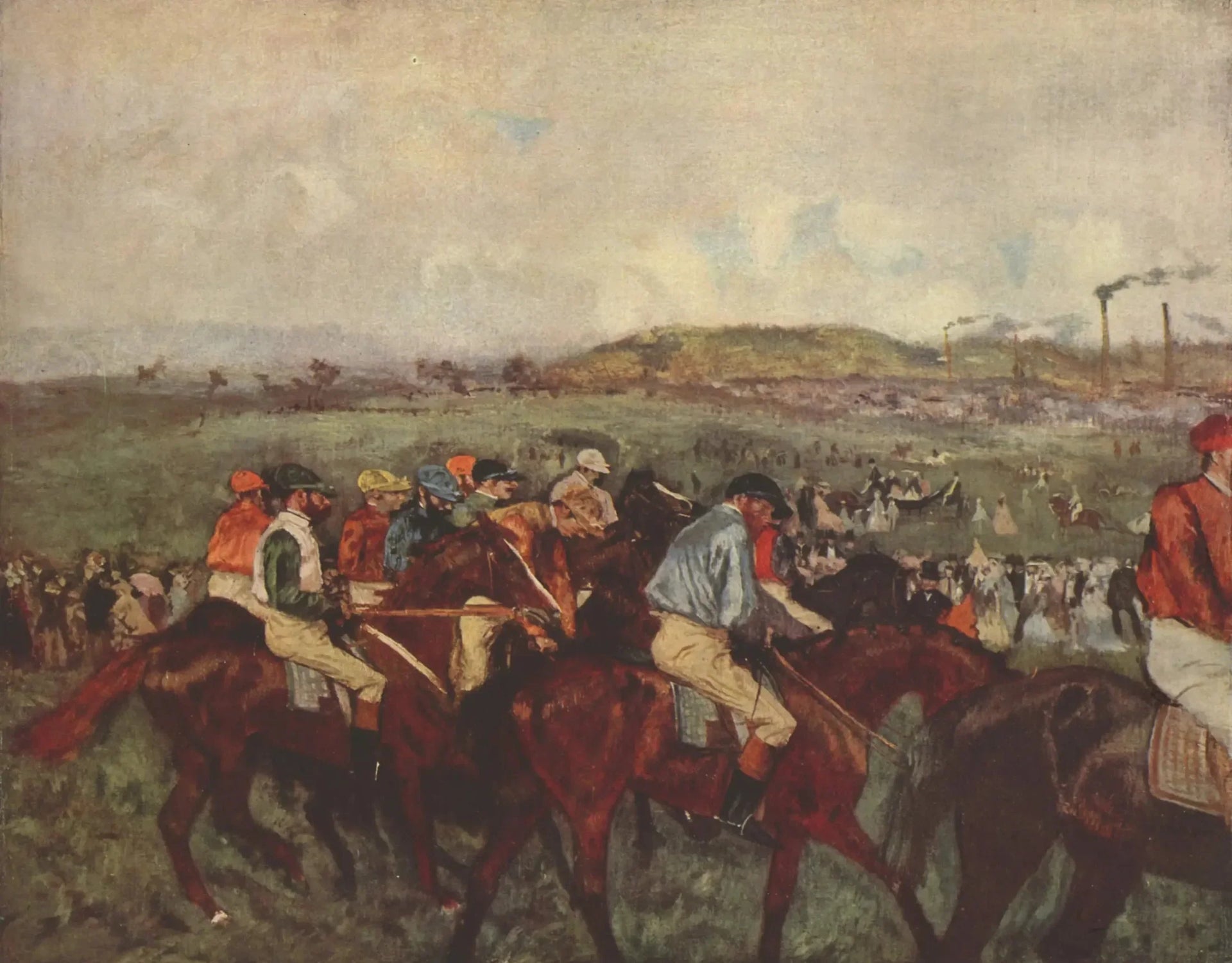 Course de messieurs. Avant le départ - Edgar Degas image 1 reproduction artisanale de tableau