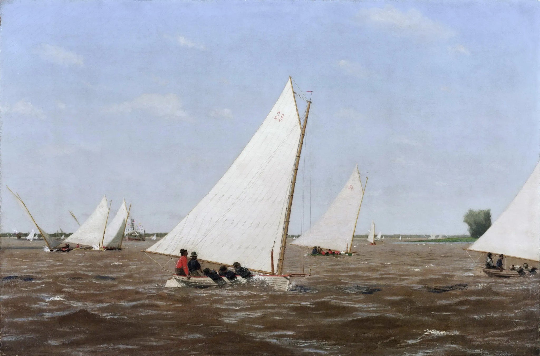 Courses de voiliers sur le Delaware - Thomas Eakins image 1 reproduction de peinture à l’huile