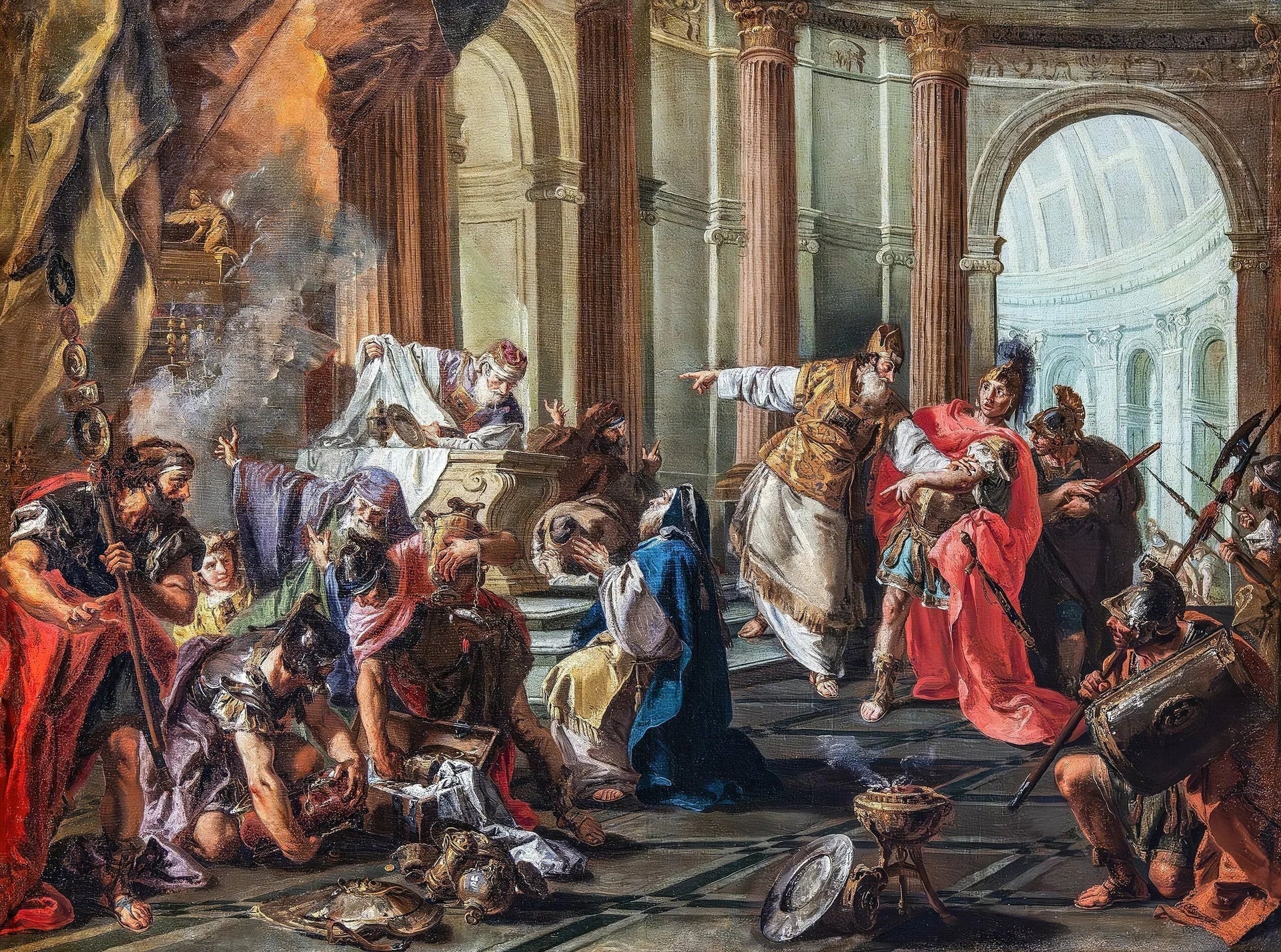 Crassus saccage le temple de Jérusalem - Giovanni Battista Pittoni image 1 reproduction de peinture à l’huile