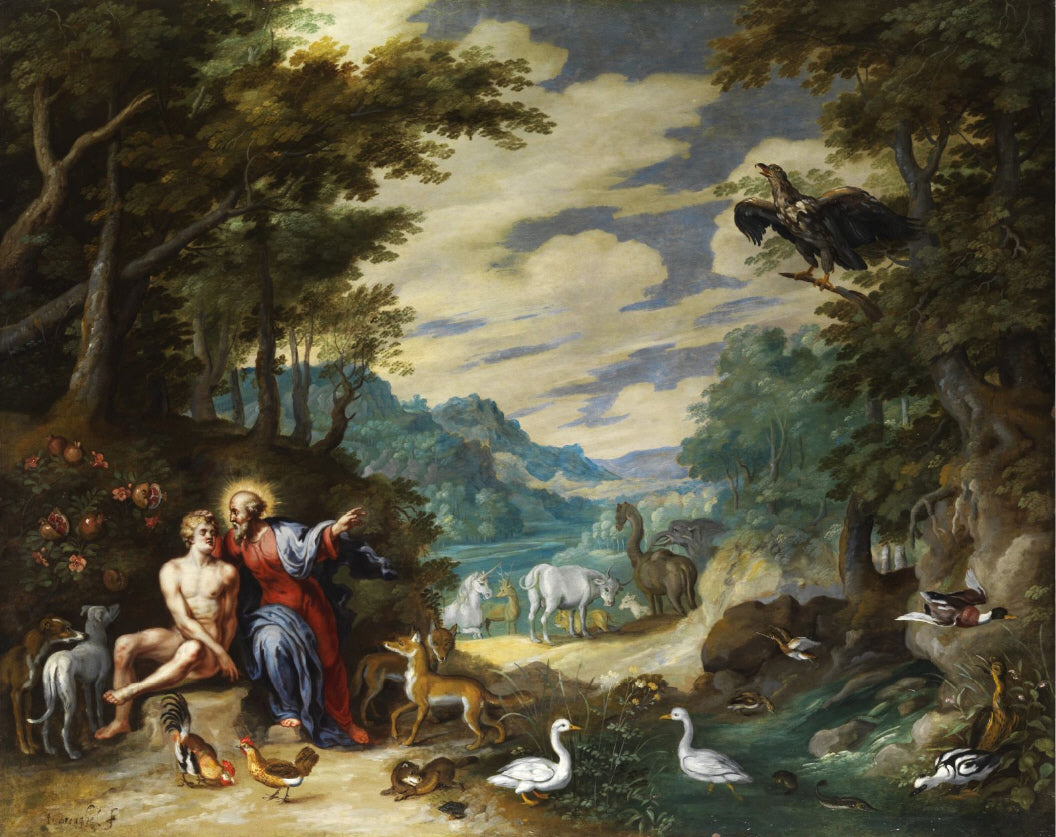 Création d’Adam au Paradis - Jan Brueghel le Jeune image 1 reproduction de peinture à l’huile