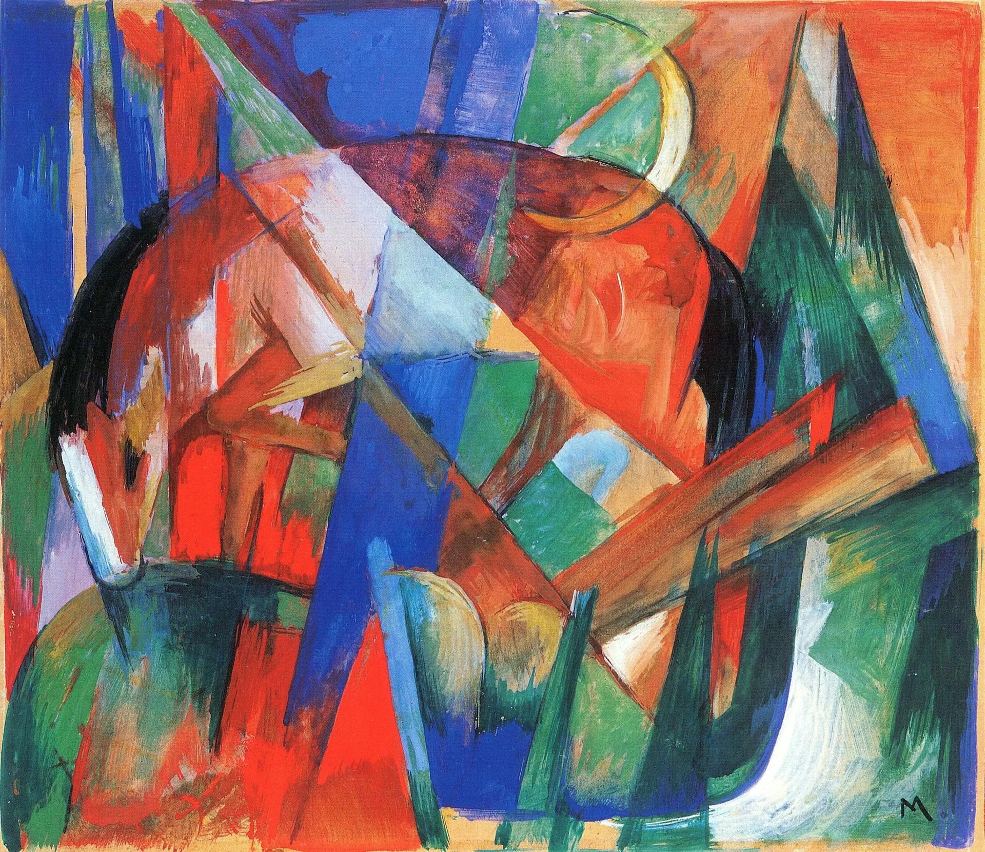 Créature mythique II (cheval) - Franz Marc image 1 reproduction artisanale de tableau