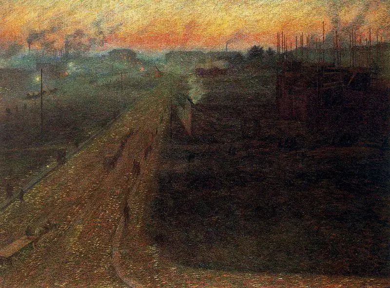 Crépuscule à Porta Romana - Umberto Boccioni image 1 copie de tableau peinte à la main
