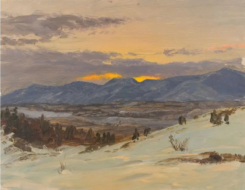 Crépuscule d'hiver d'Olana - Frederic Edwin Church image 1 copie peinte à la main à l’huile