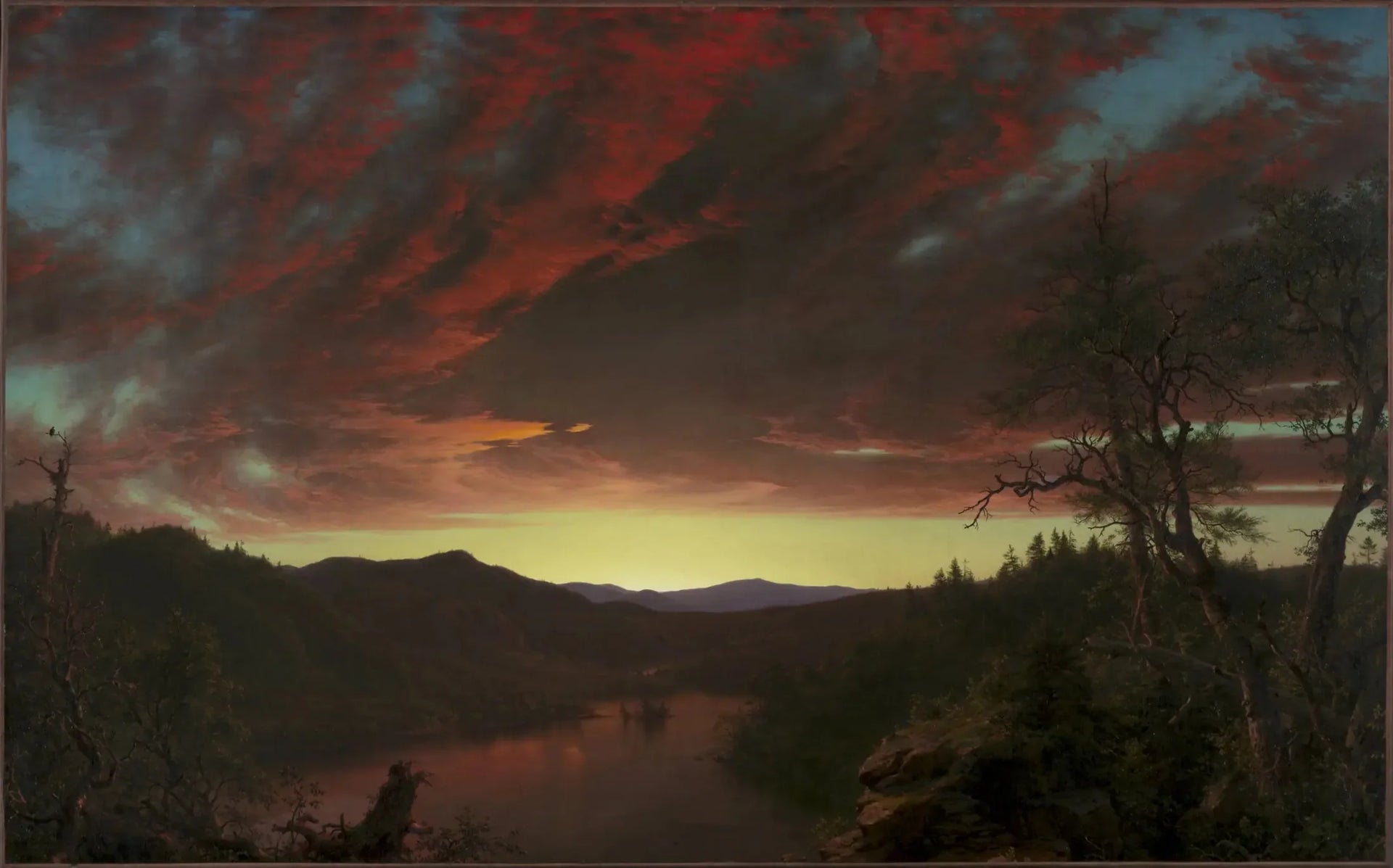 Crépuscule dans la nature sauvage - Frederic Edwin Church image 1 copie peinte à la main à l’huile