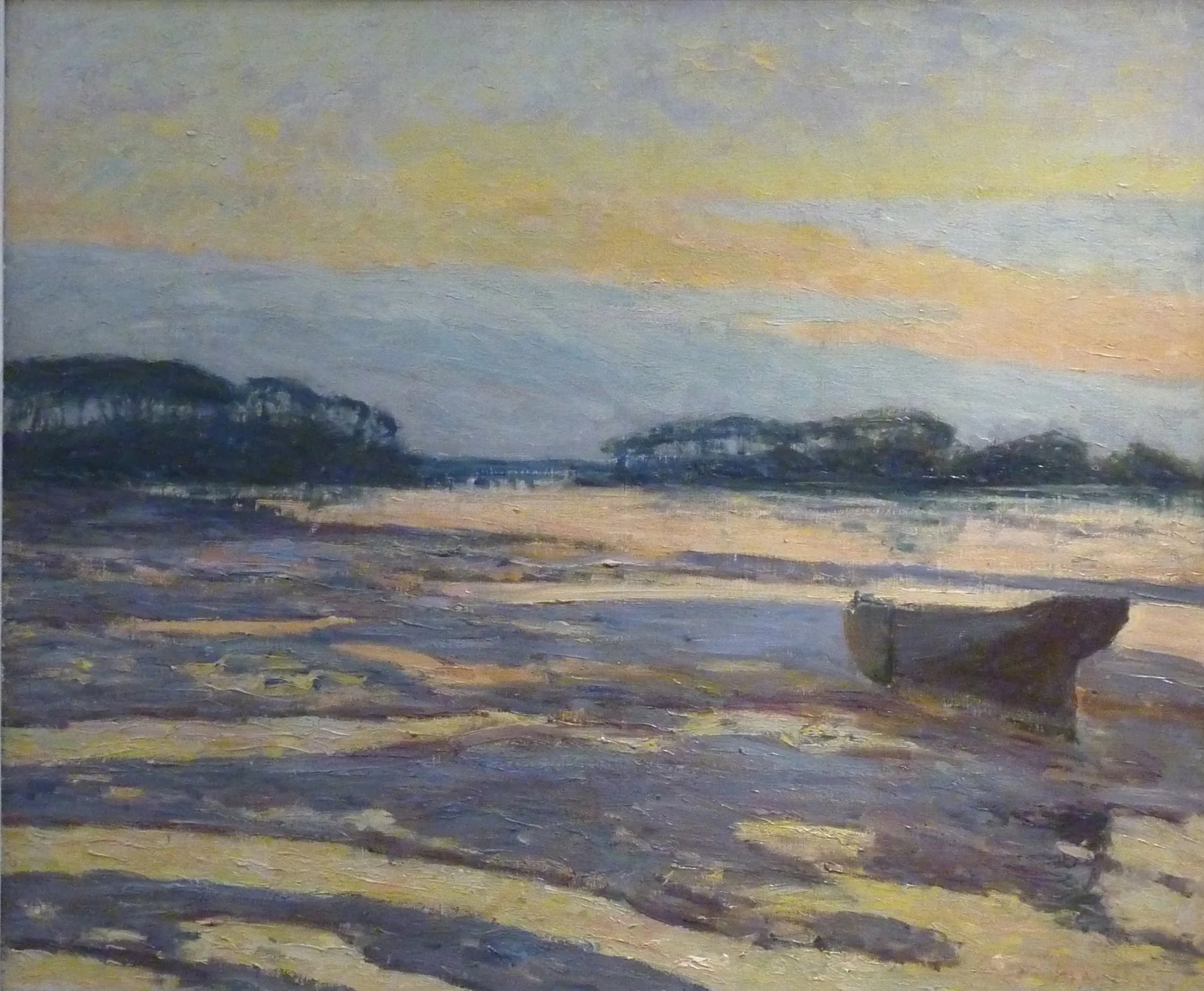 Crépuscule jaune sur les vasières, Loctudy - Maxime Maufra image 1 reproduction artisanale de tableau